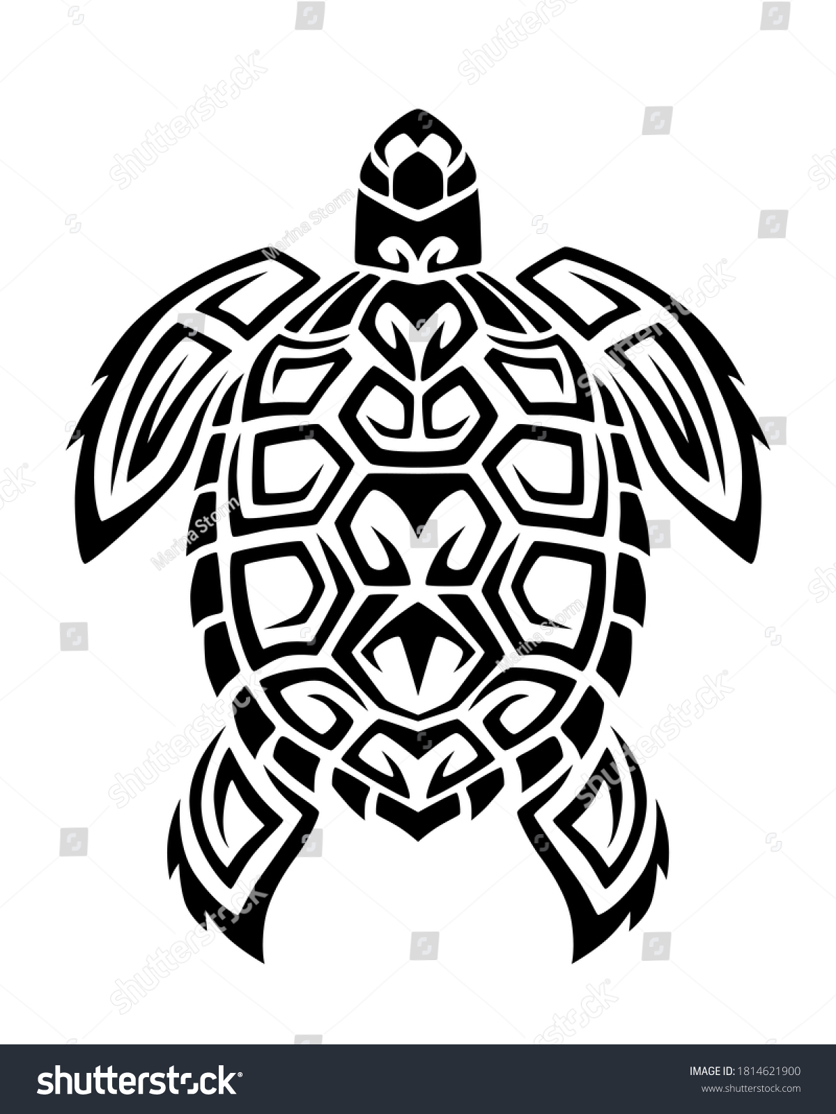 Sea Turtle Maori Tattoo Tribal Style Stock Vector (Royalty Free ...