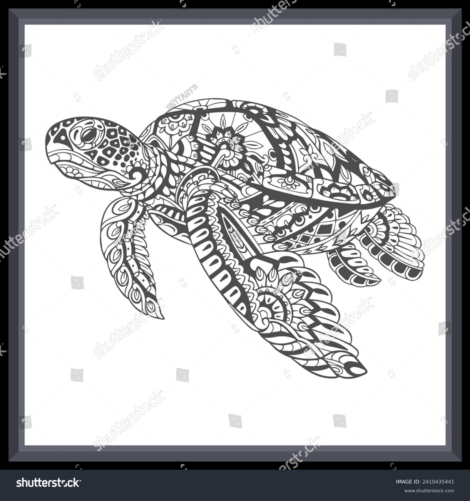 SVG of Sea turtle mandala arts isolated on white background. svg