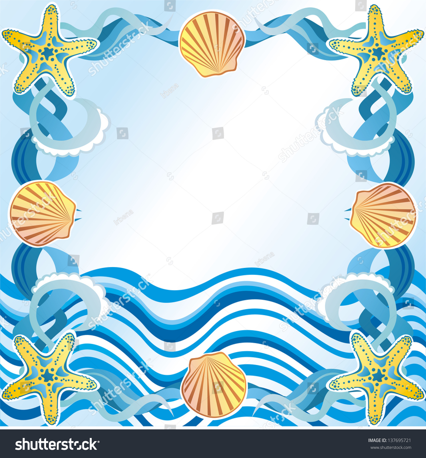 Sea Vector Illustration Stock Vector 137695721 - Shutterstock