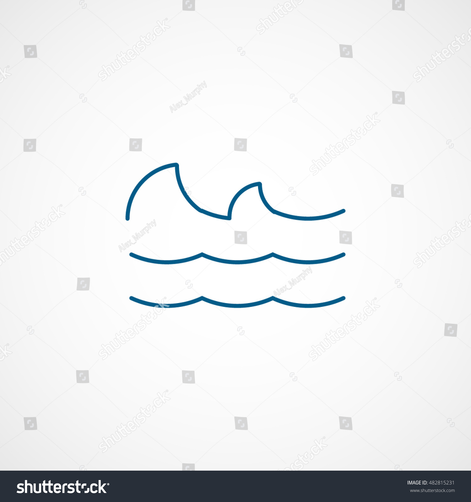 Sea Wave Blue Line Icon On Stock Vector 482815231 - Shutterstock