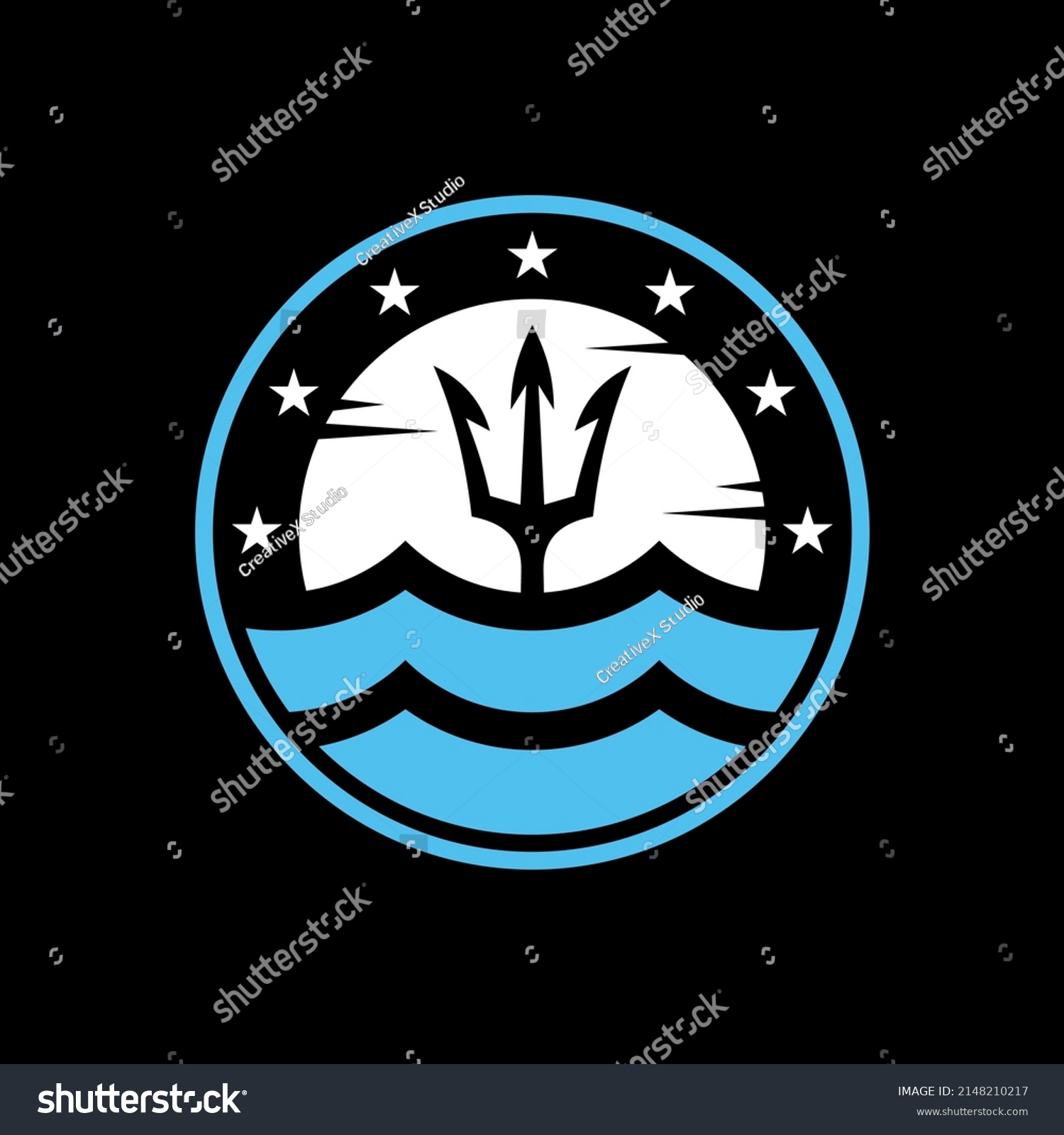 Sea Trident Logo Can Be Use Stock Vector (Royalty Free) 2148210217 ...