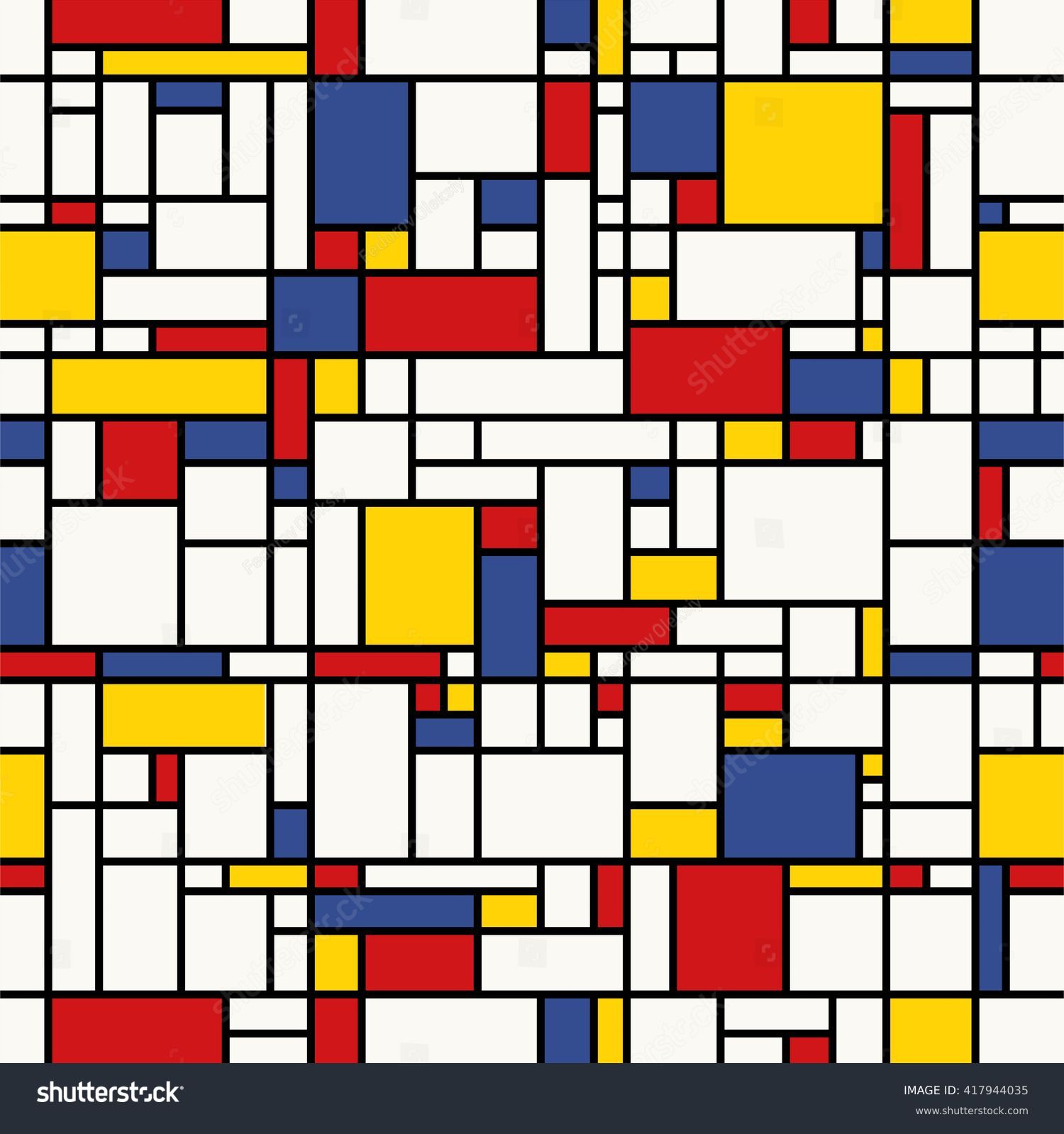 Seamless Abstract Mosaic Pattern Mondrian Emulation Stock Vector ...