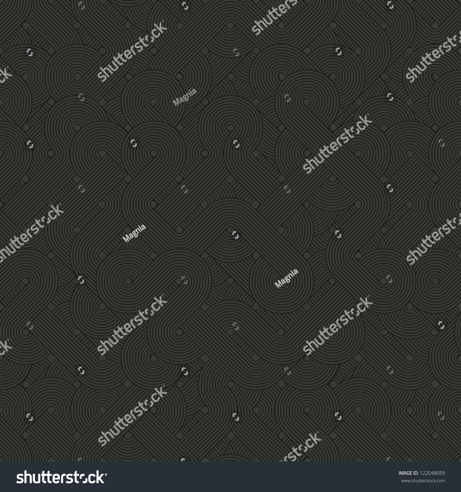 Seamless Abstract Pattern. Dark Twisted Lines. Vector Illustration ...