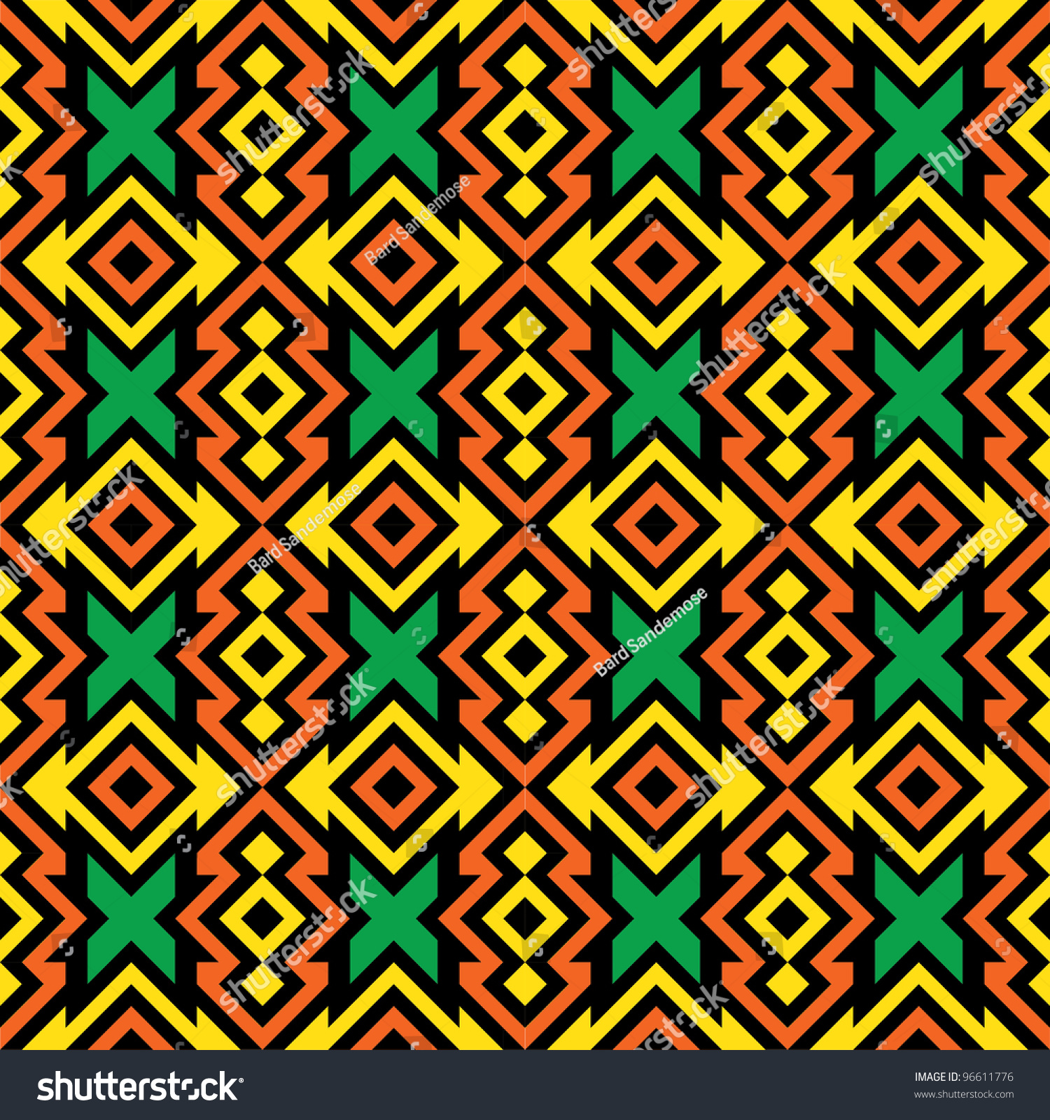 Seamless African Pattern Stock Vector 96611776 - Shutterstock