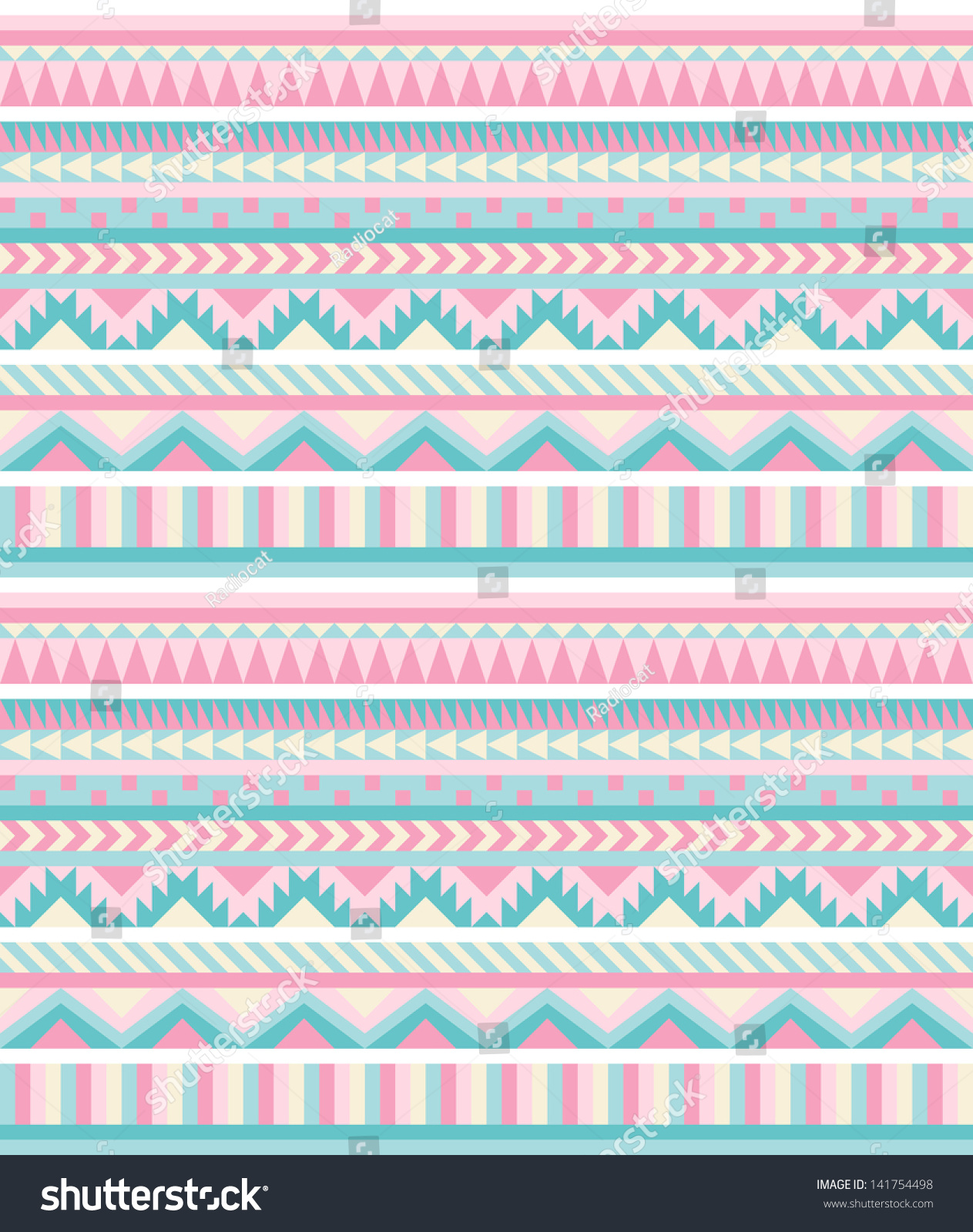 Seamless Aztec Pattern In Pastel Tints Stock Vector 141754498 ...