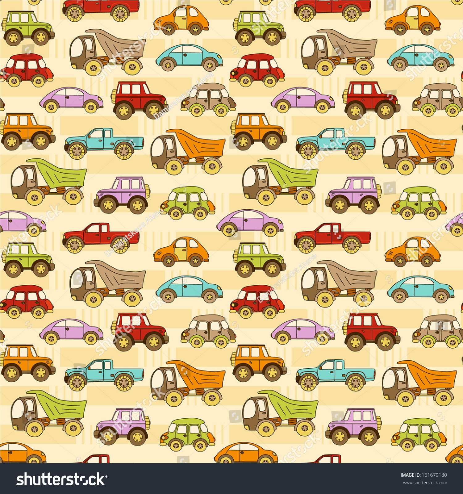 Seamless Baby Background Cars Stock Vector (Royalty Free) 151679180