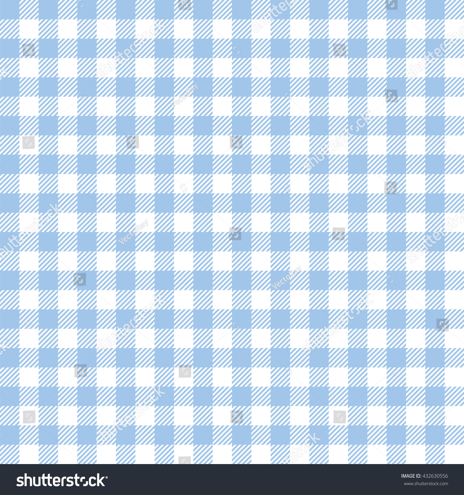 Seamless Baby Blue Checkered Plaid Fabric Stock Vector Royalty