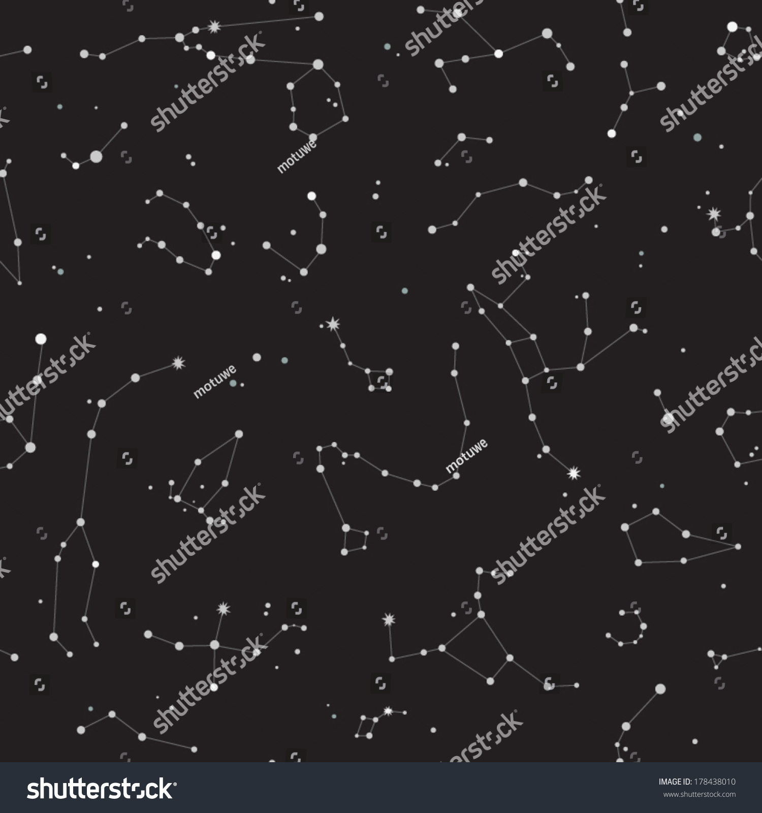 Seamless Background Of Constellations. Stock Vector Illustration ...