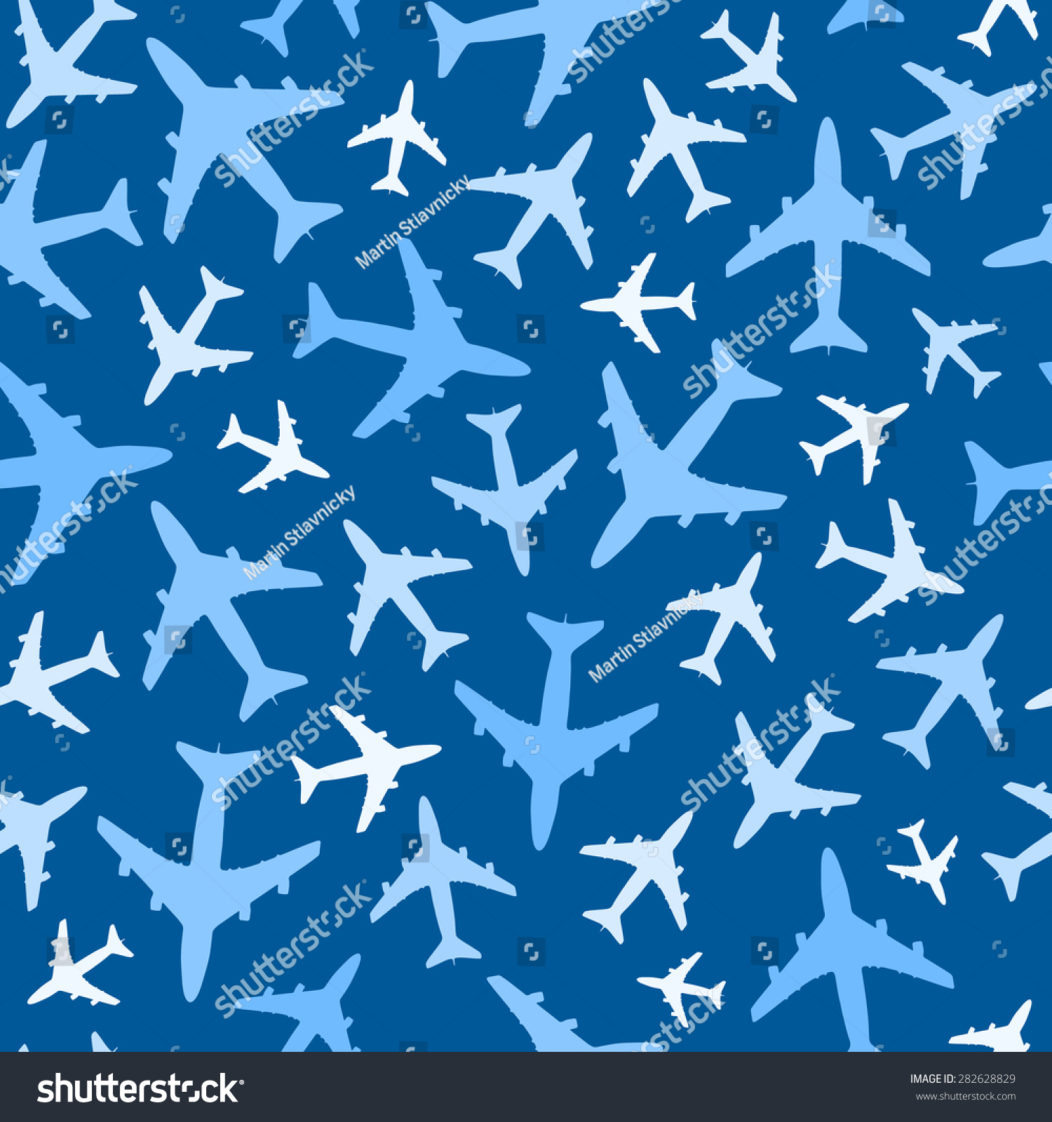 SVG of Seamless background pattern of airplanes in the sky. Vector. svg