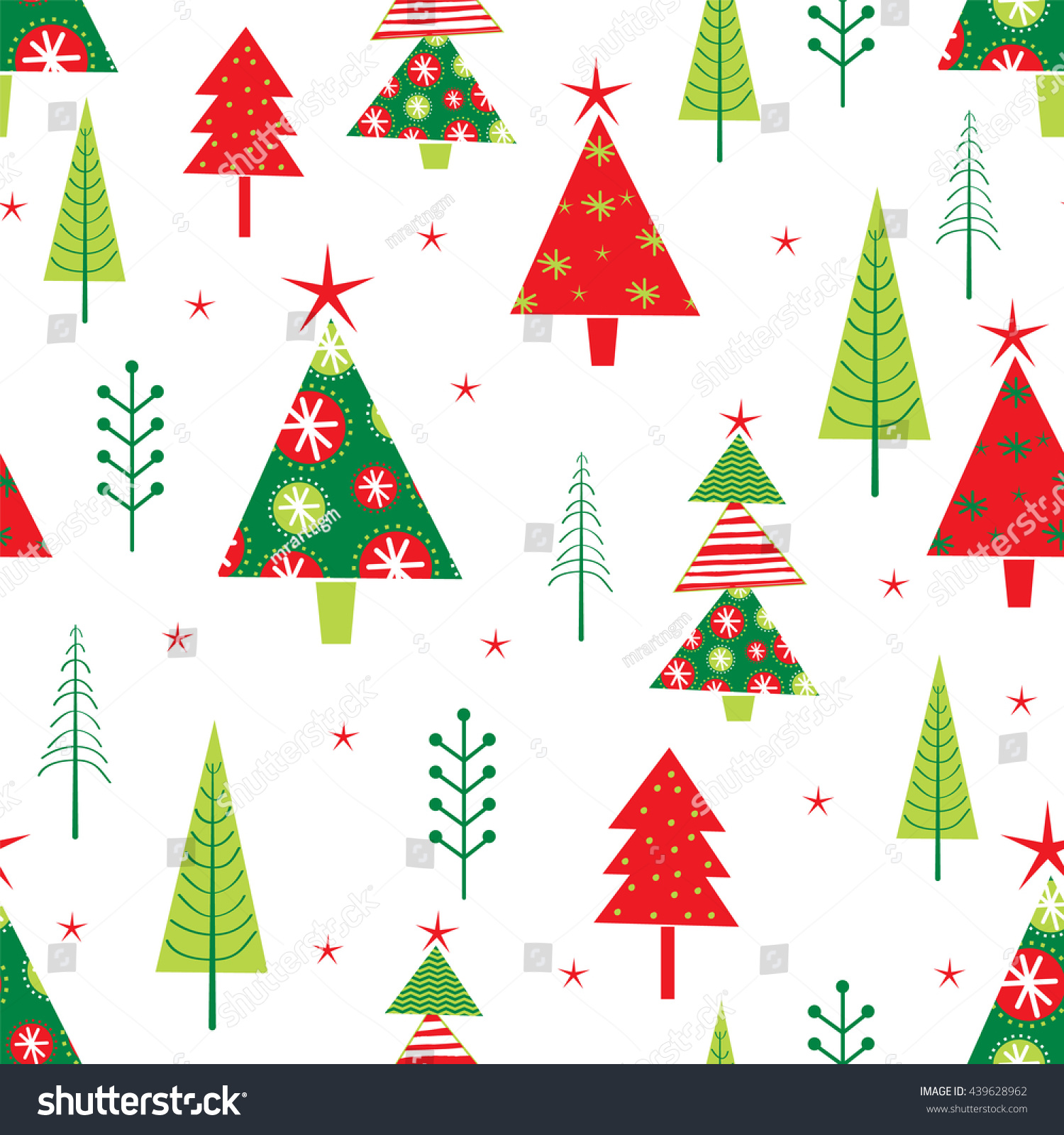 Seamless Background Christmas Tree Design Stock Vector (Royalty Free ...