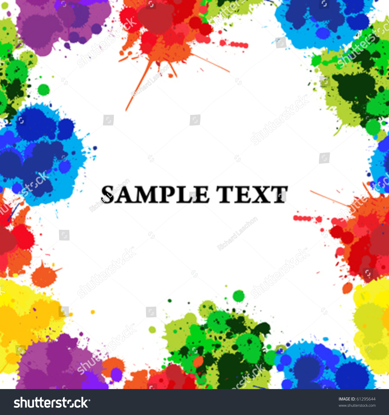 Seamless Background With Color Ink Spots, Frame For Text Of Photography ...
