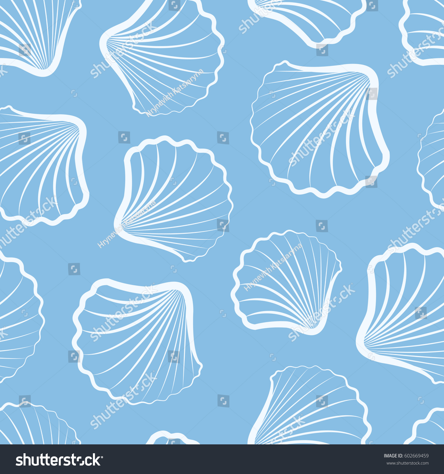 Seamless Background Shells Set Seamless Patterns Stock Vector (Royalty ...