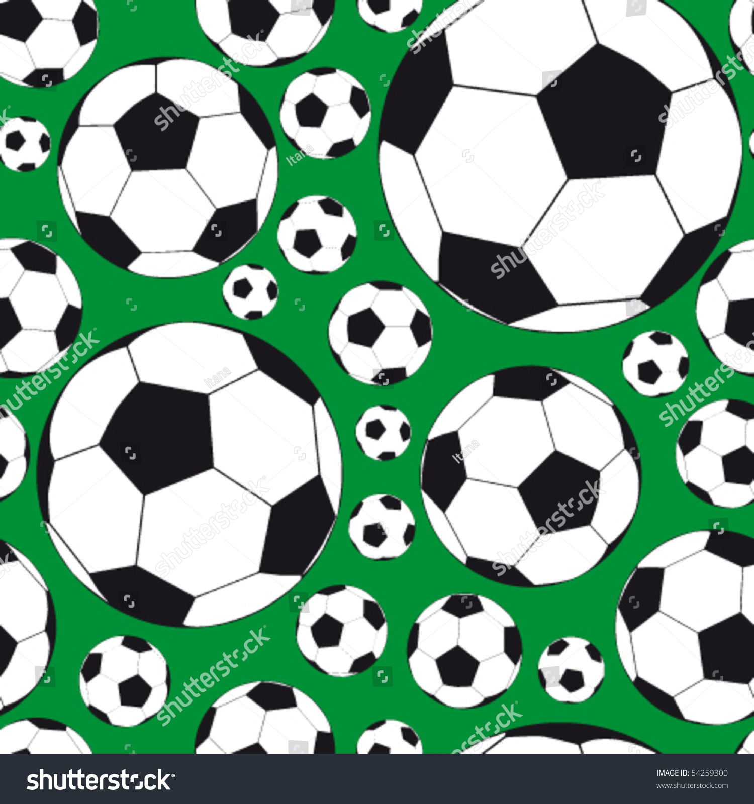 Seamless Background Soccer Balls Stock Vector 54259300 - Shutterstock