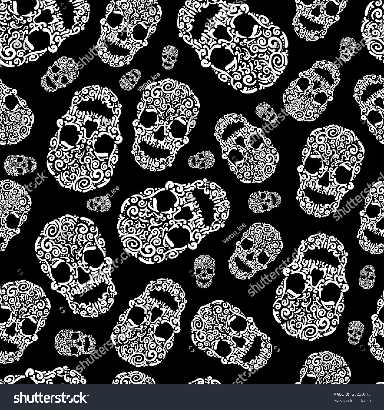 Seamless Background With Vector Skulls - 128230913 : Shutterstock