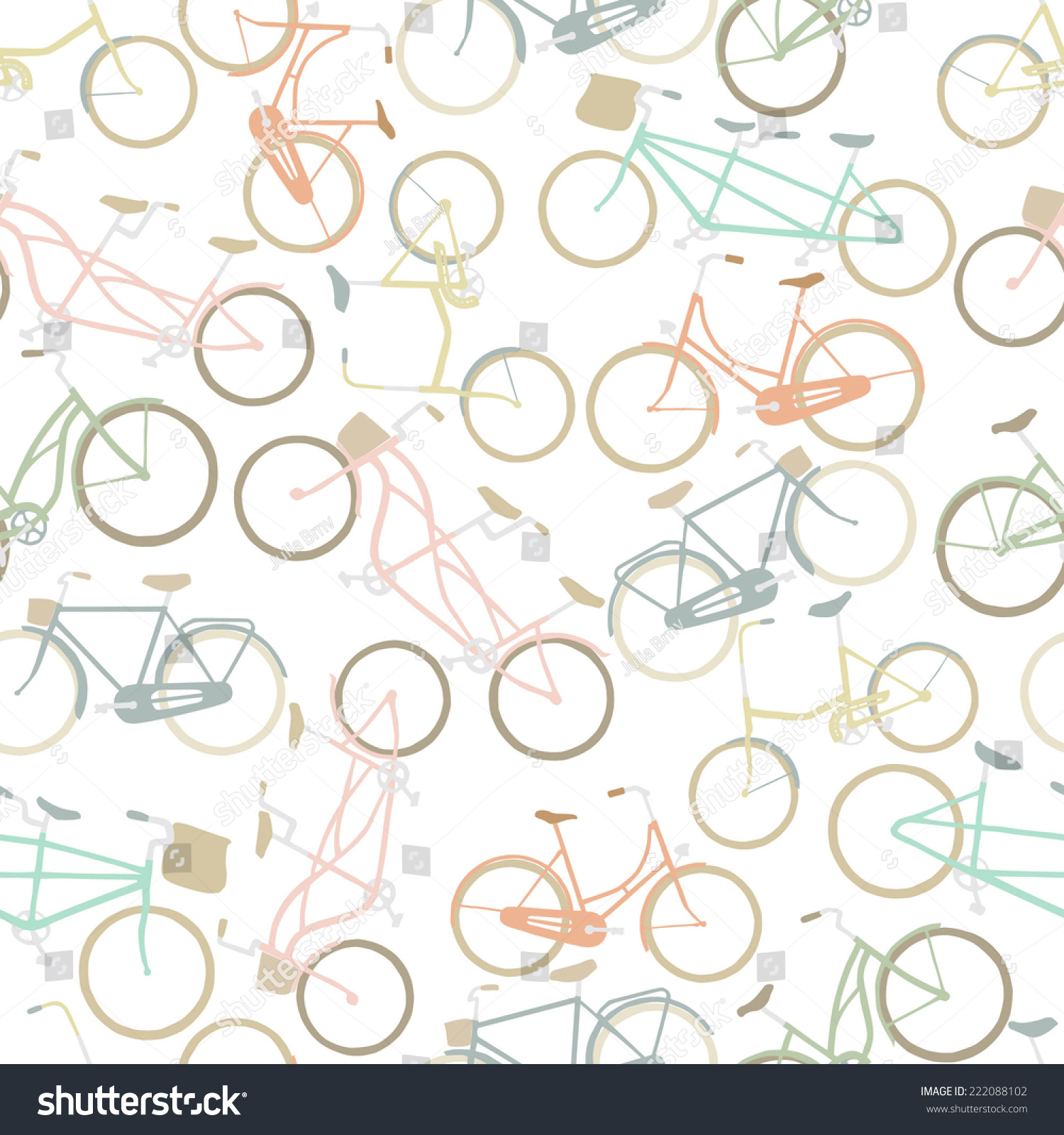 Seamless Bicycle Pattern Stock Vector 222088102 : Shutterstock