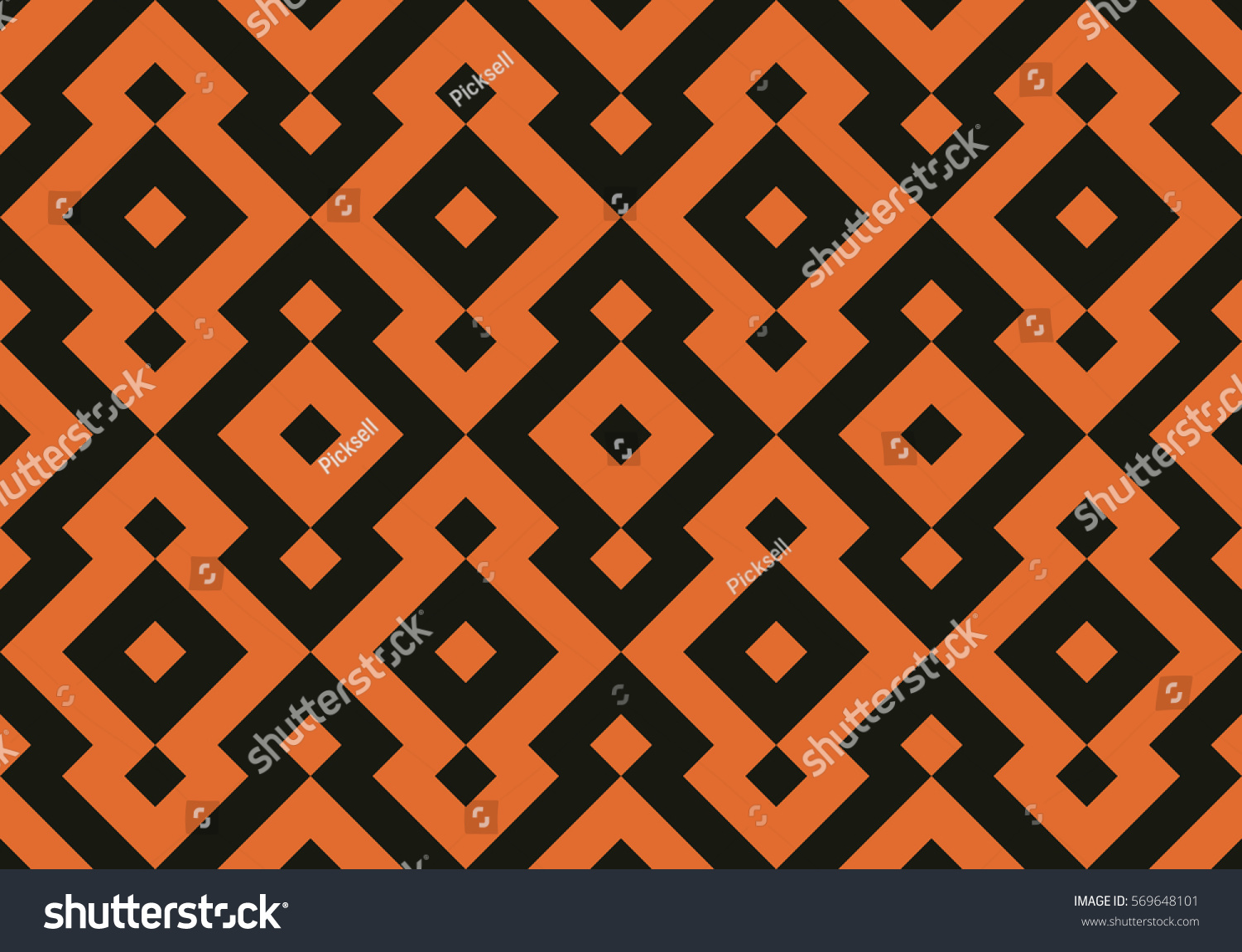 Seamless Black Orange Op Art Geometric Stock Vector (Royalty Free ...