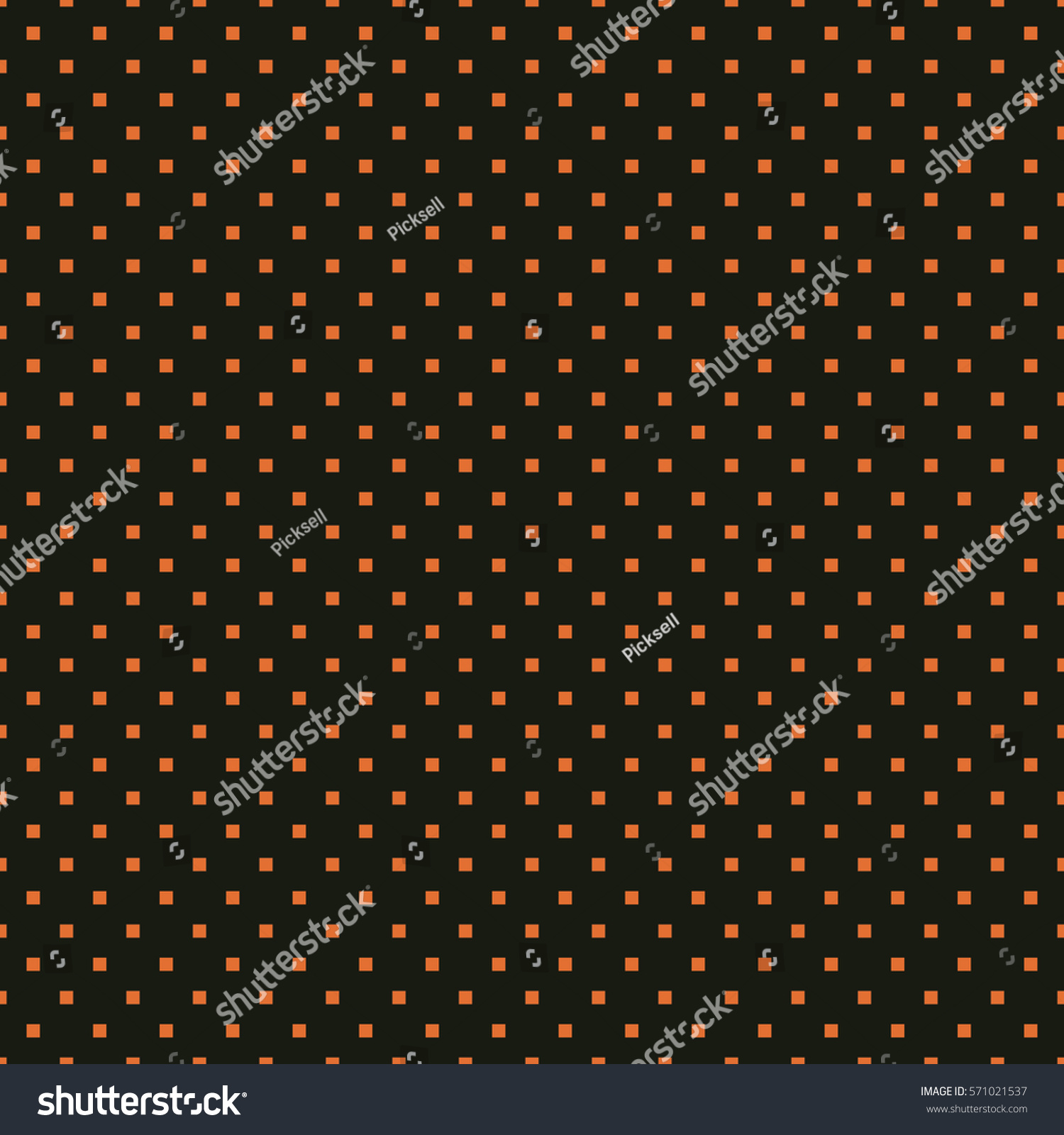 Seamless Black Orange Square Polka Dots Stock Vector (Royalty Free