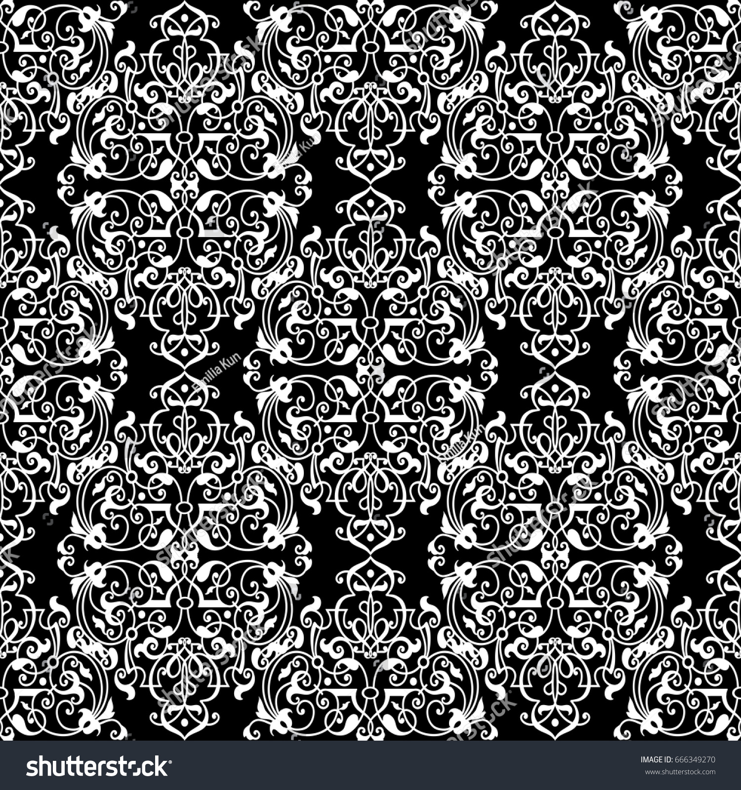 Seamless Black White Background Pattern Stock Vector (royalty Free 