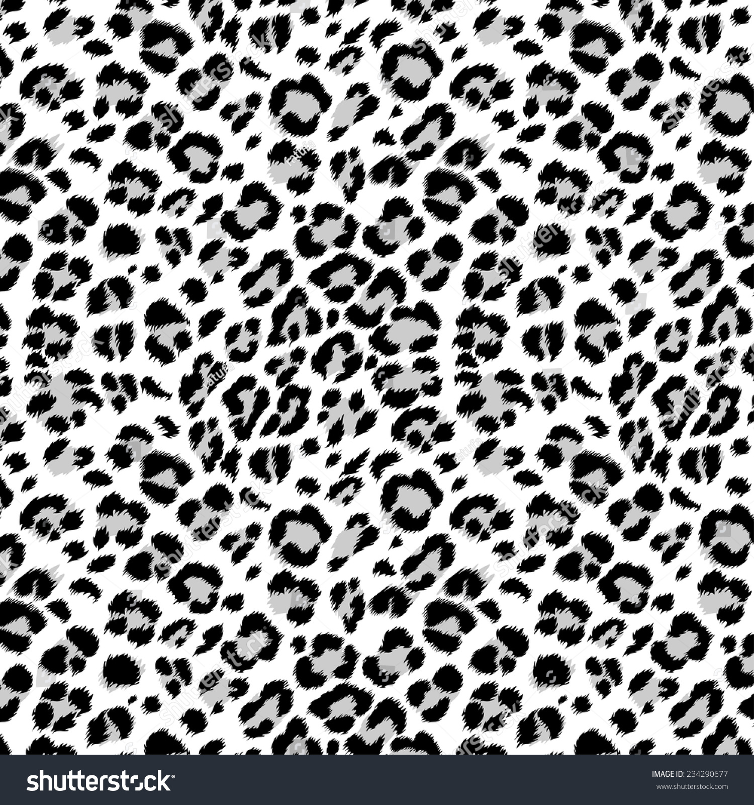 Seamless Black And White Color Leopard Pattern. Can Be Used For Fabrics ...