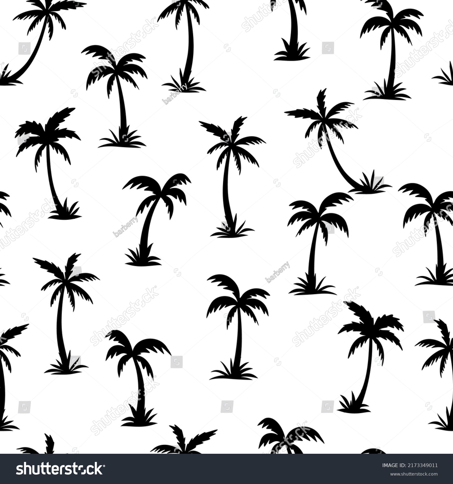 SVG of Seamless black and white palm tree svg