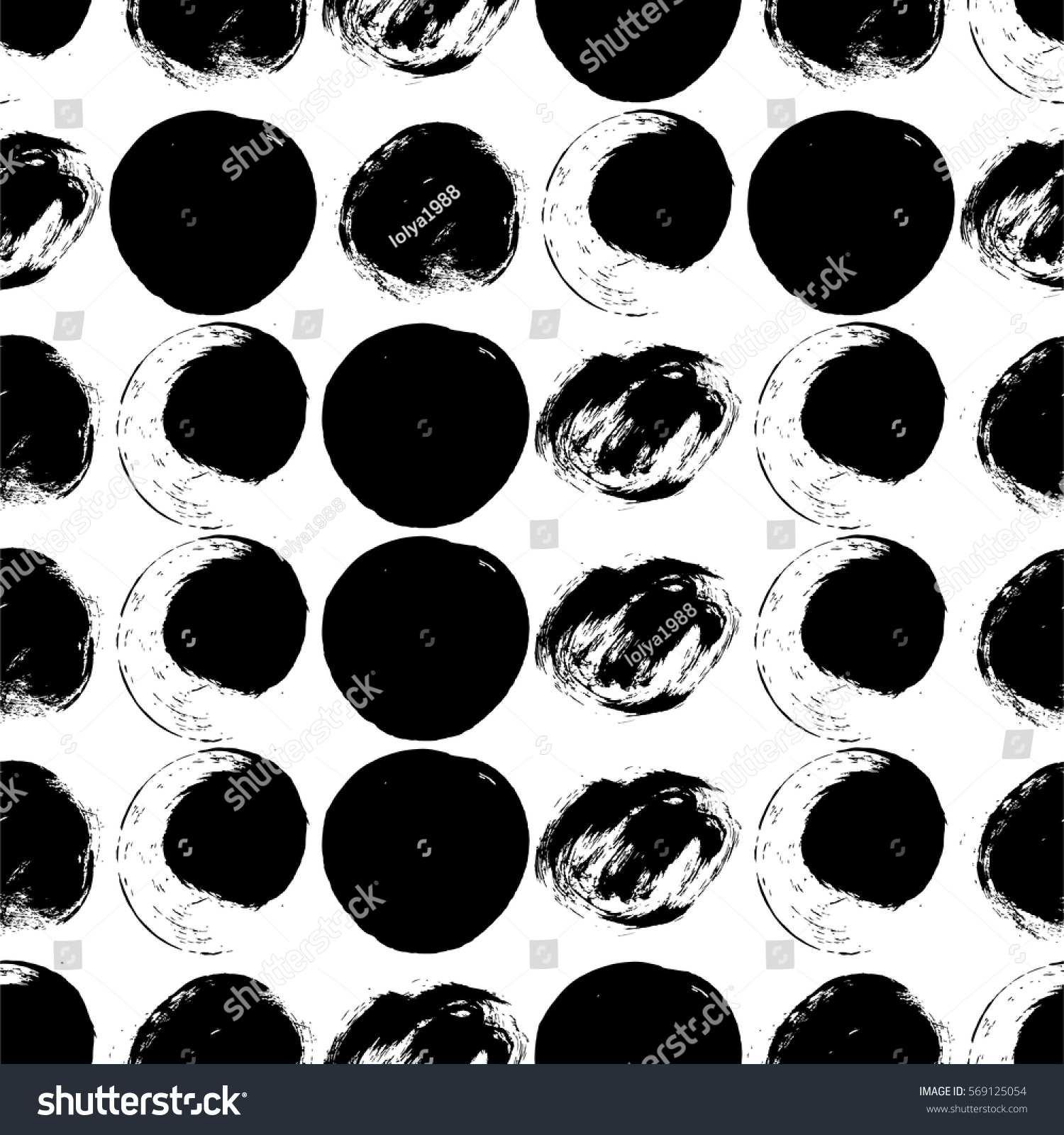 Seamless Black White Pattern Circles Stock Vector (Royalty Free ...