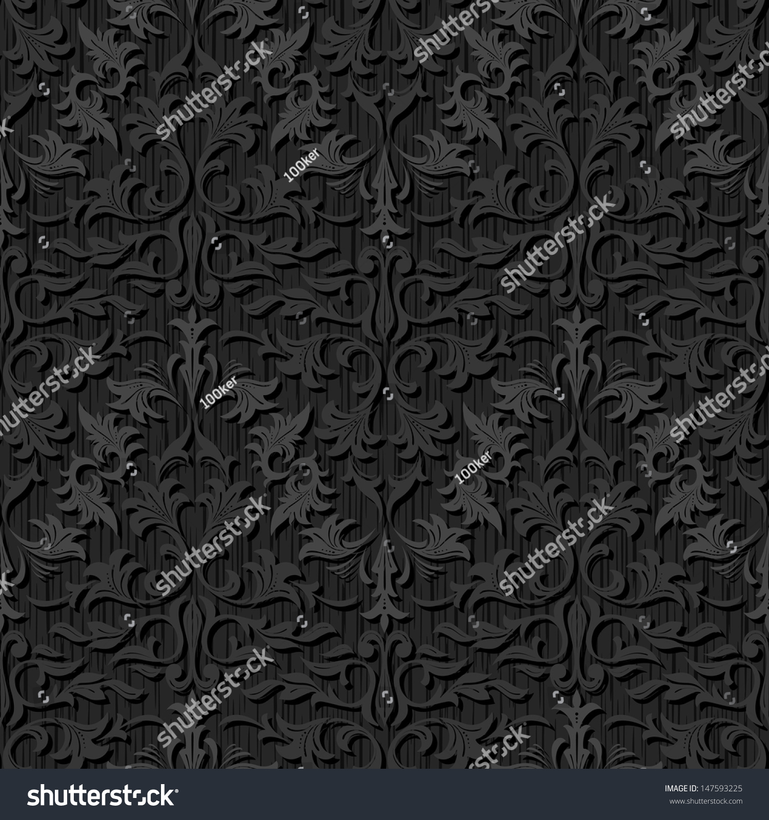 Seamless Black Silk Wallpaper Pattern Stock Vector (Royalty Free