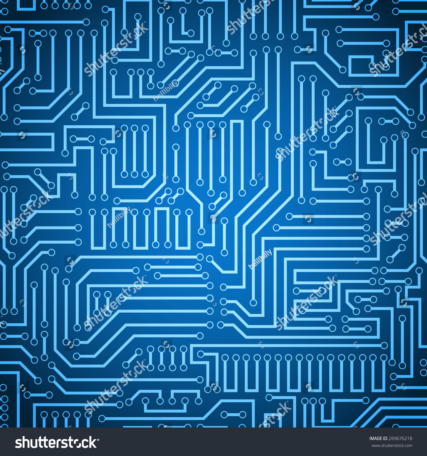 Seamless Blue And Dark Blue Electronic Plate Pattern Vector. Circuit ...