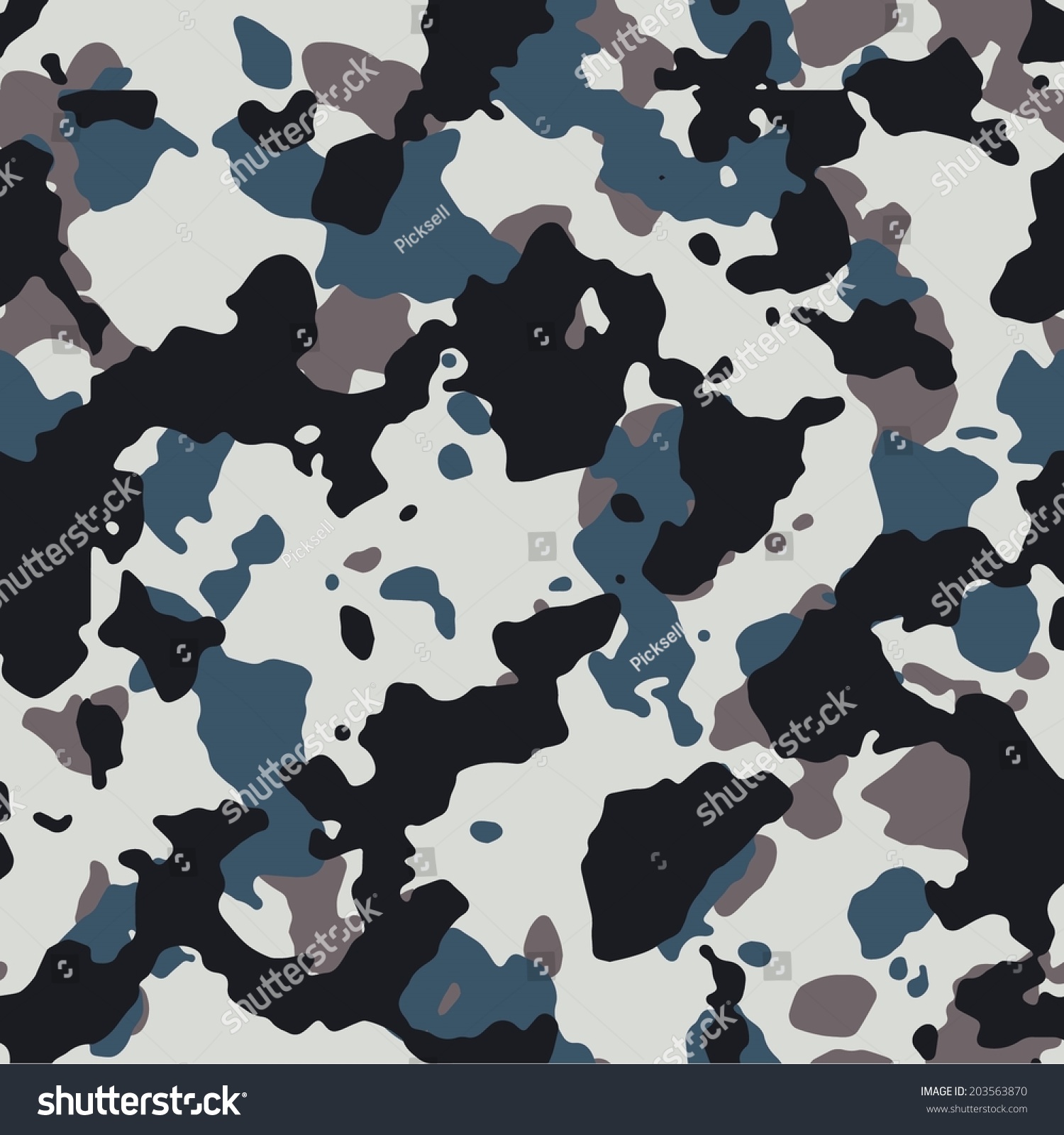 Seamless Blue Camo Texture Vector Stock Vector 203563870 - Shutterstock