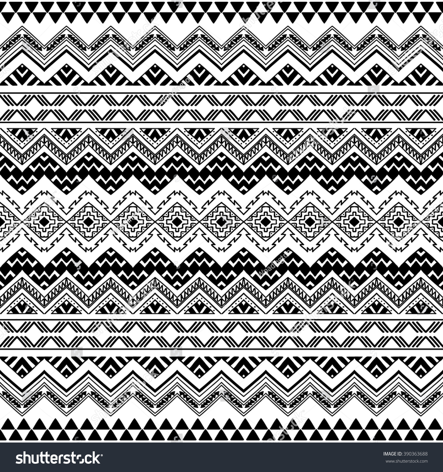 Seamless Boho Chic Pattern Tribal Aztec Stock Vector 390363688 ...
