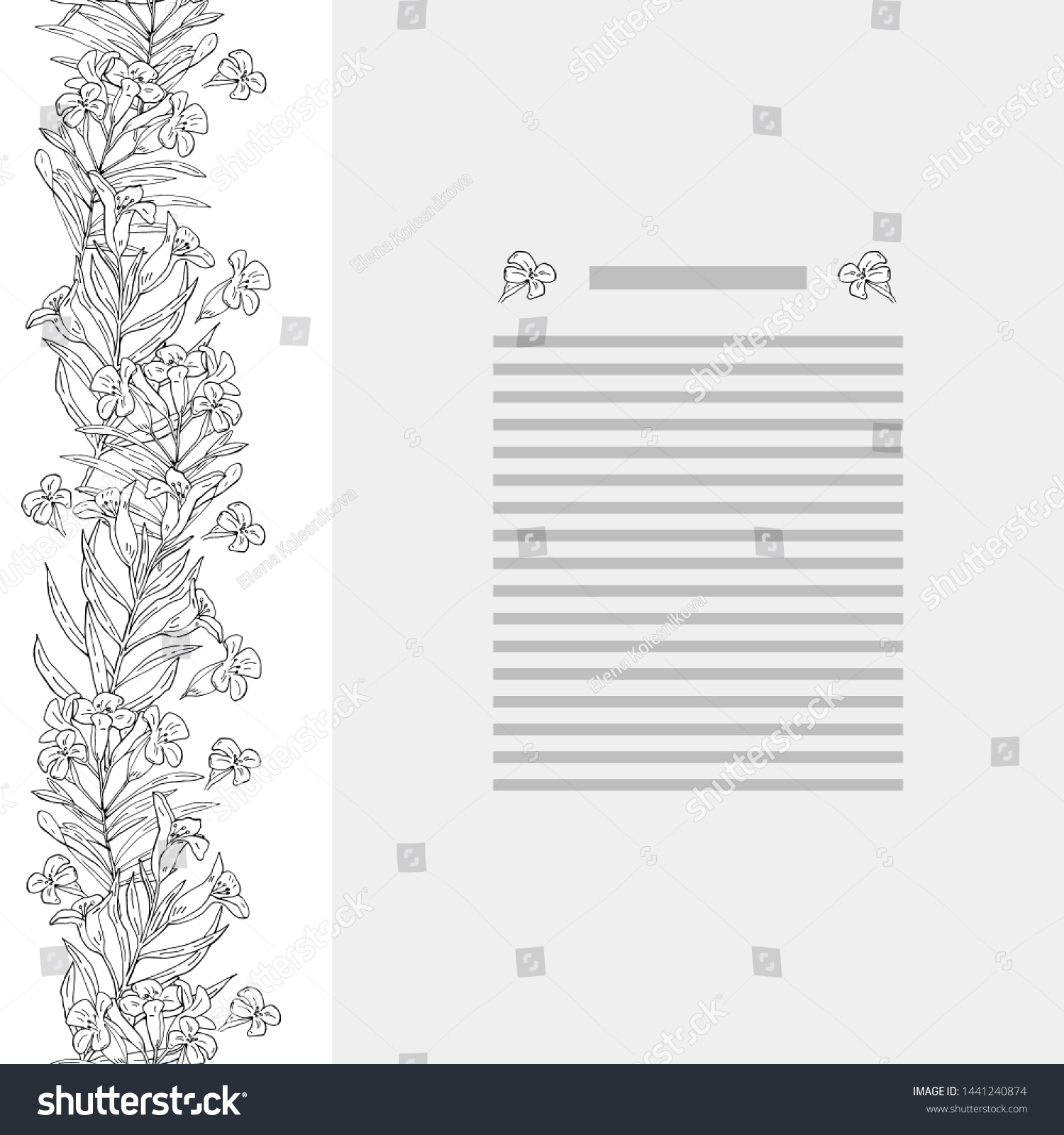 Seamless Border Card Template Hand Drawn Stock Vector (Royalty Free