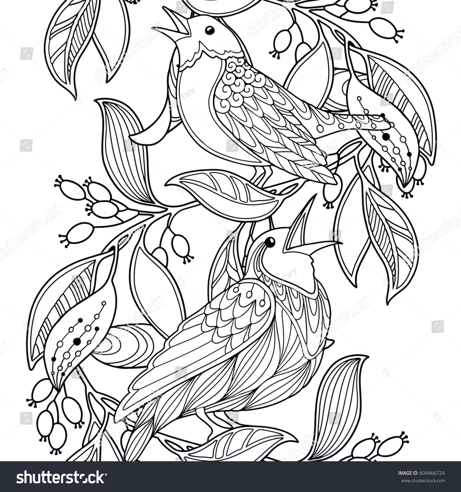 Download Seamless Border Pattern Doodle Style Floral Stock Vector ...