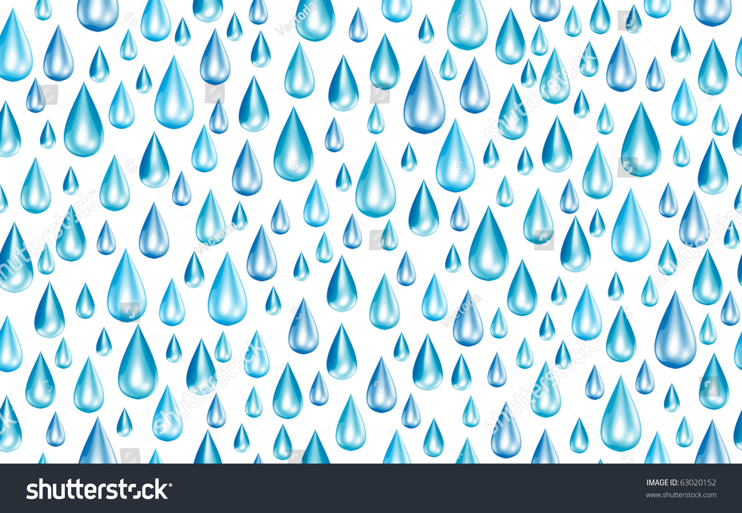 Seamless Bright Blue Raindrops Vector - 63020152 : Shutterstock