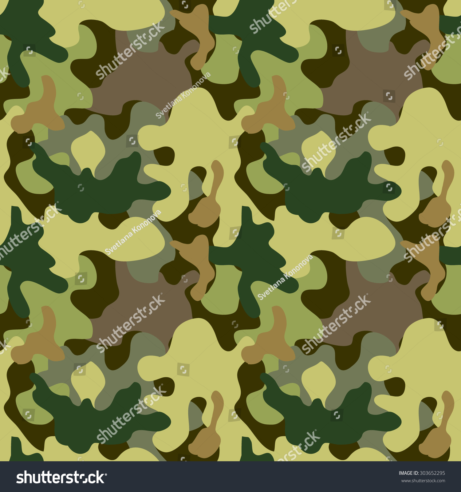 Seamless Camouflage Pattern. Expressive Forest Shadow Palette. Military ...