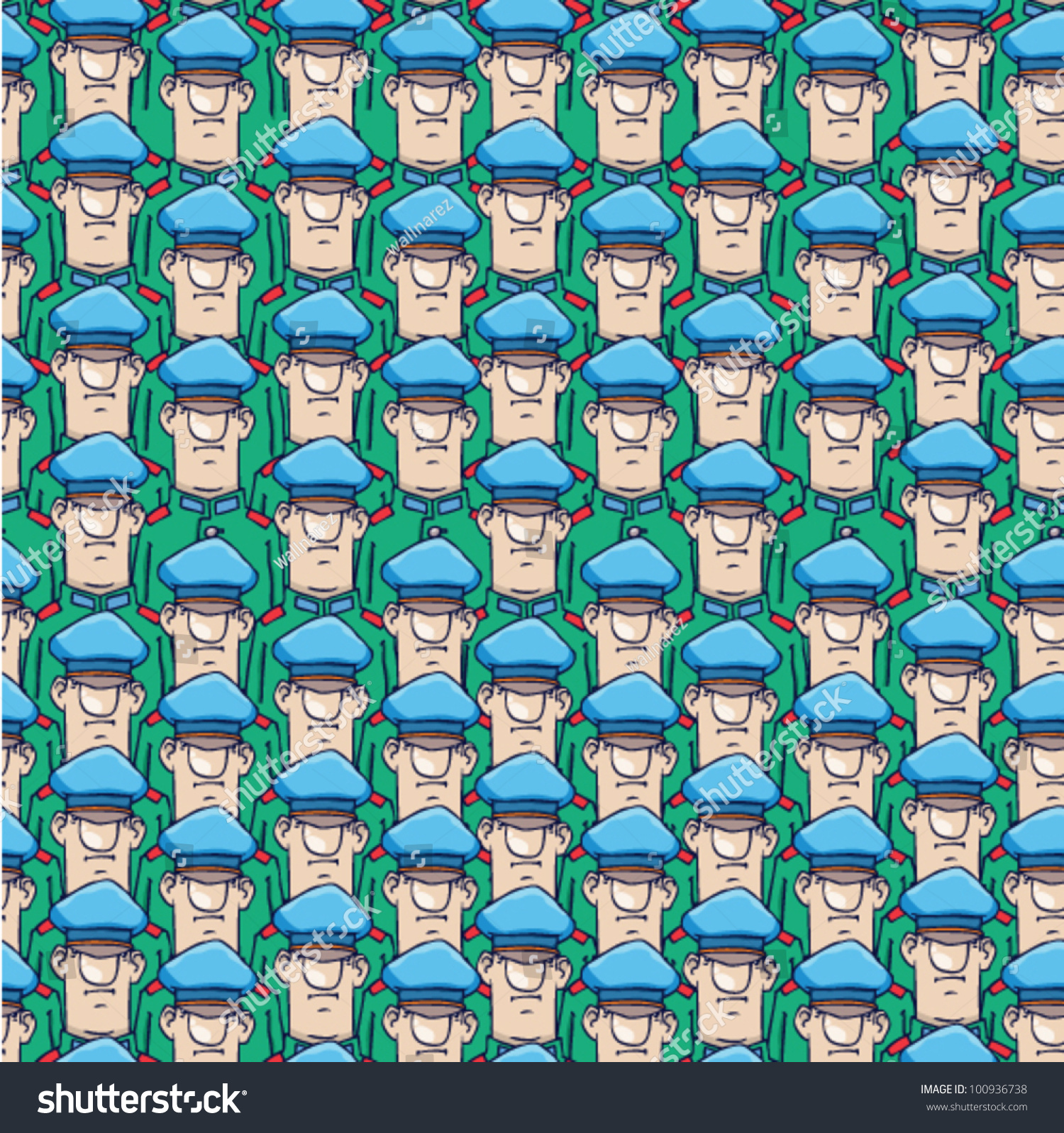 Seamless Cartoon Army Vector Soldiers Stock Vector 100936738 - Shutterstock