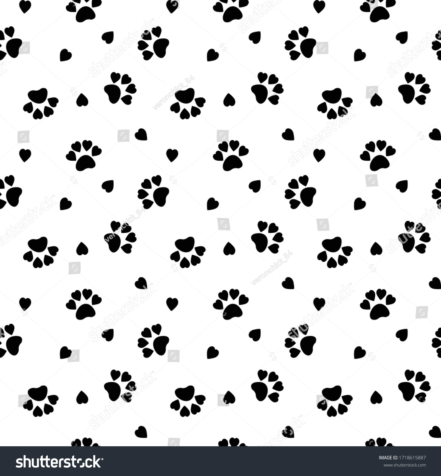 Vektor Stok Seamless Cat Pattern Cat Background Texture (Tanpa 