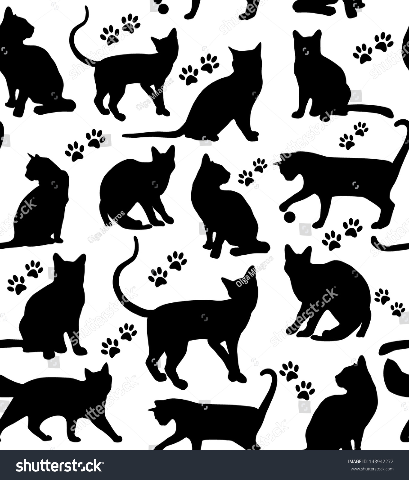 Seamless Cats Background Stock Vector Royalty Free Shutterstock