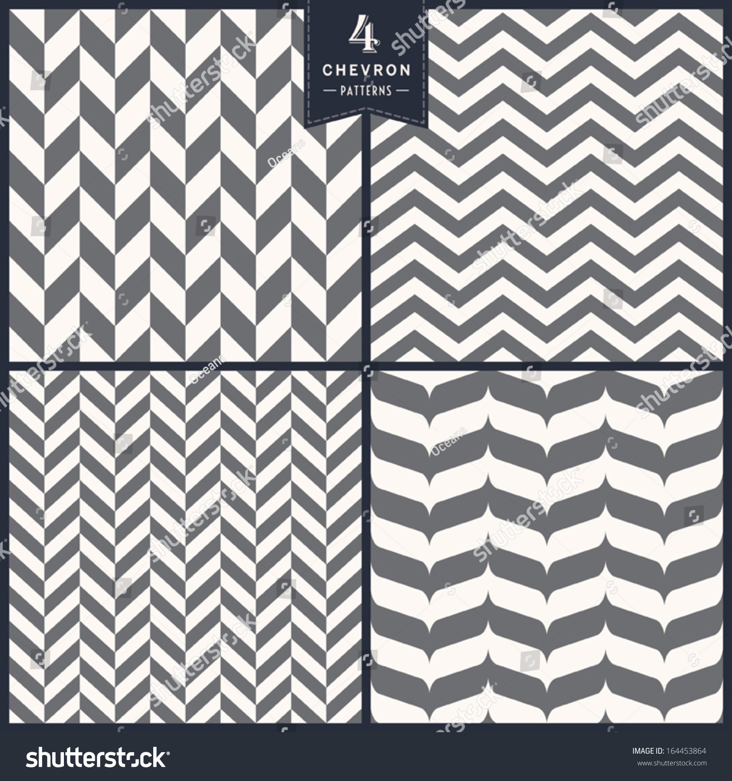 Seamless Chevron Pattern Set Stock Vector 164453864 - Shutterstock