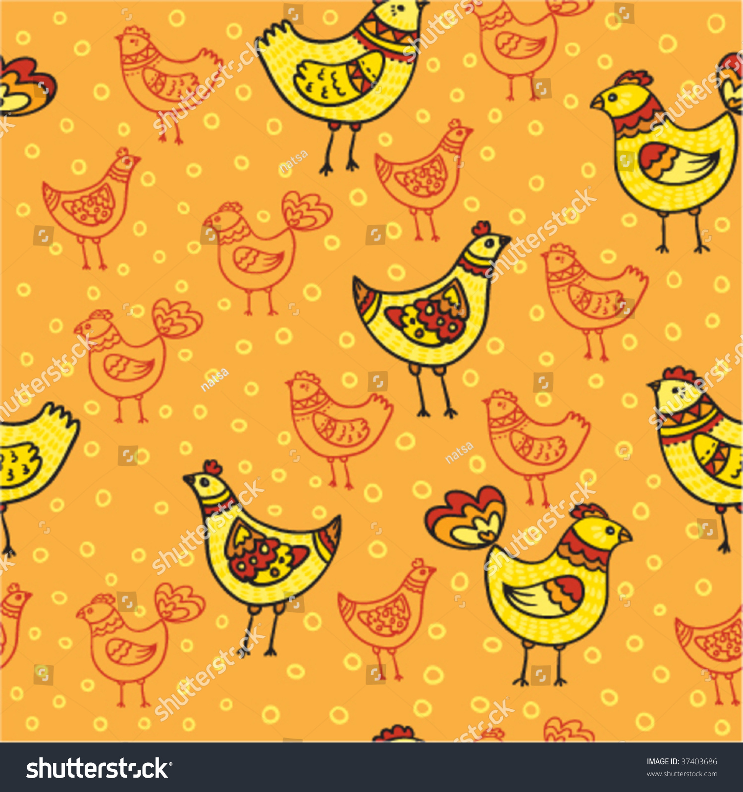 Seamless Chicken Pattern Stock Vector Illustration 37403686 : Shutterstock