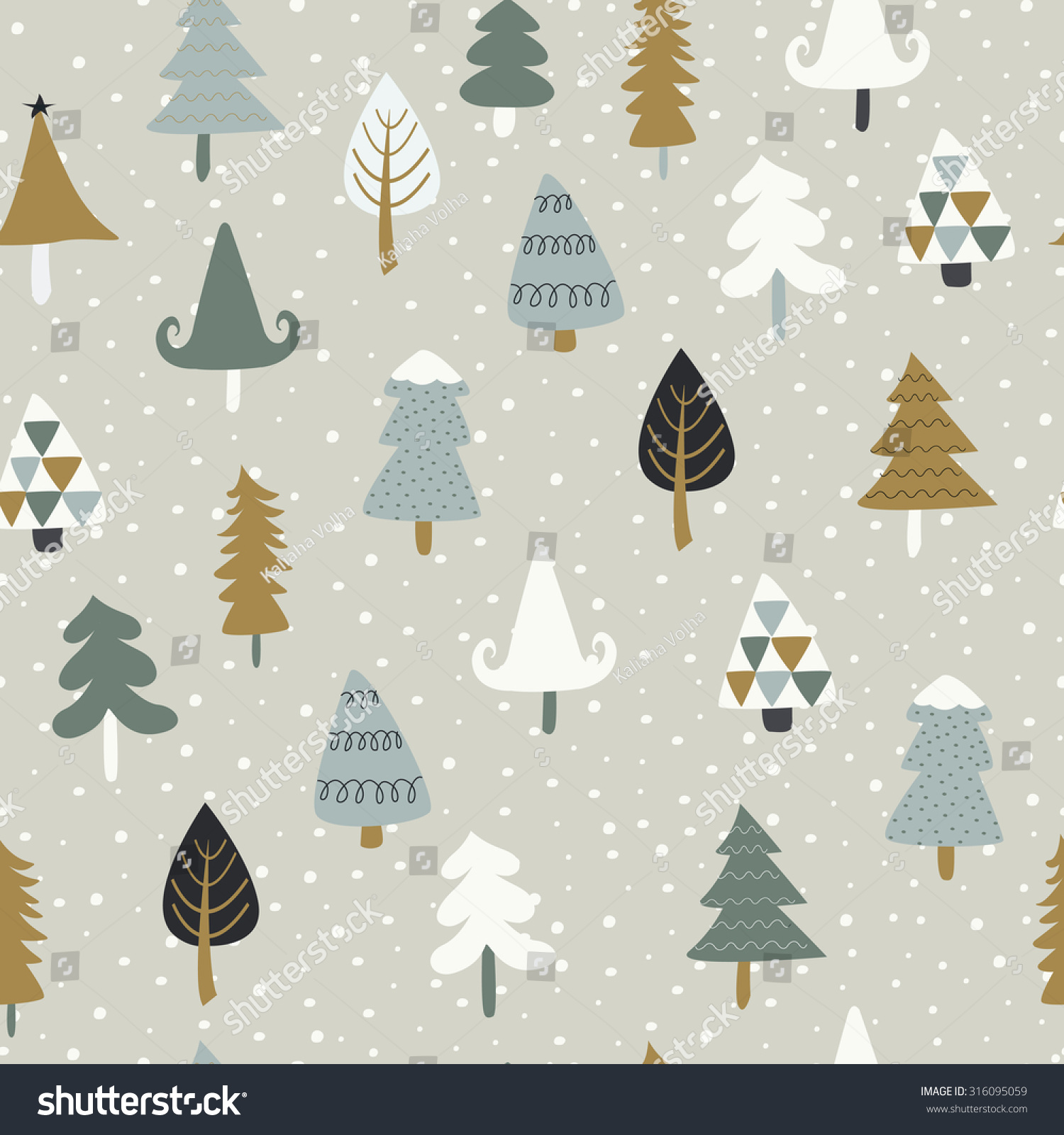 Download Seamless Christmas Background Cute Christmas Trees Stock Vector Royalty Free 316095059 PSD Mockup Templates