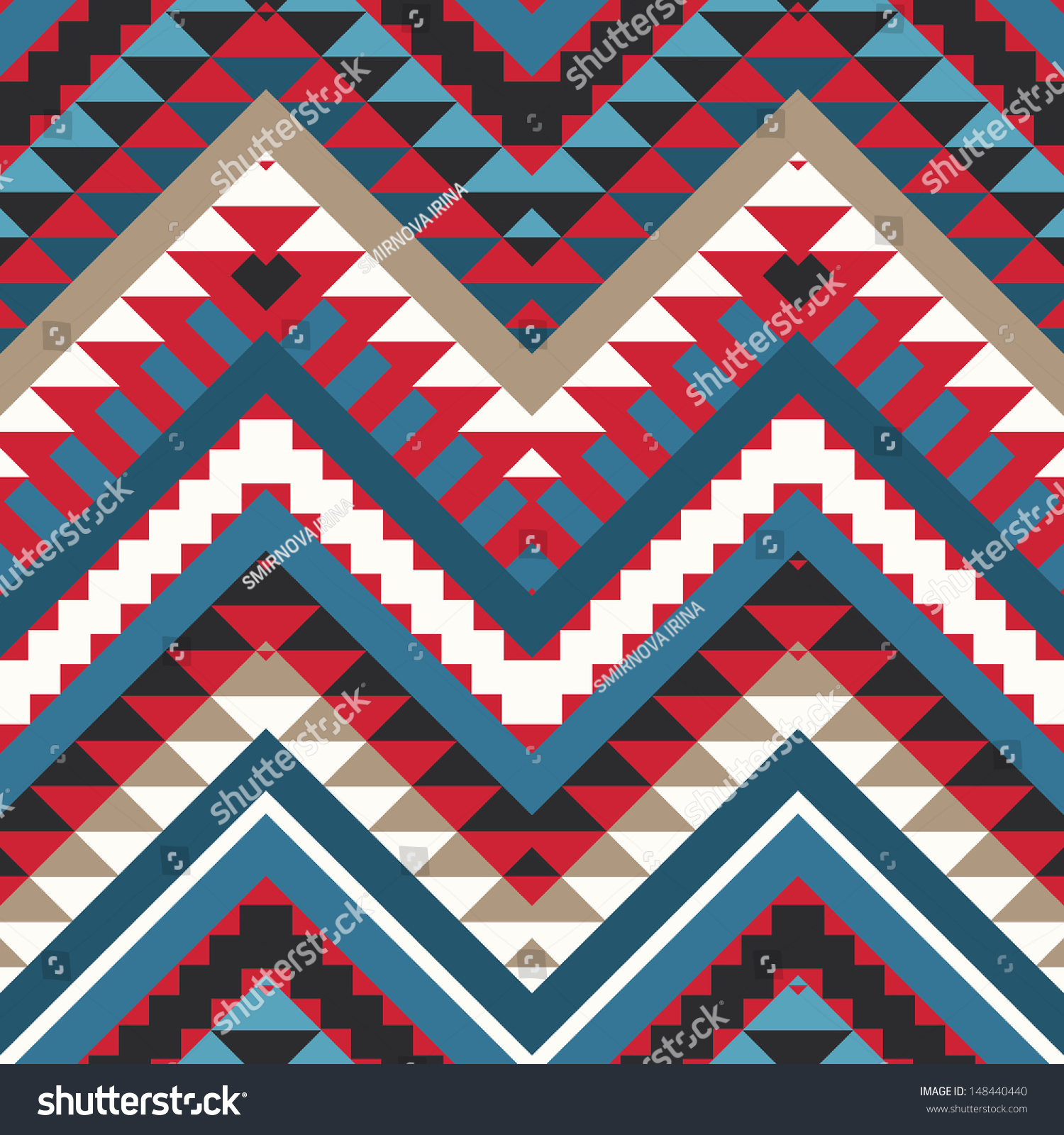 Seamless Colorful Aztec Pattern Stock Vector 148440440 : Shutterstock