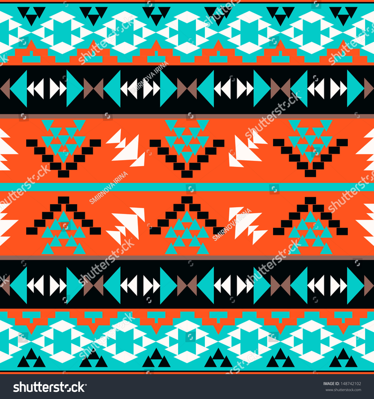 Seamless Colorful Aztec Pattern Stock Vector Illustration 148742102 ...