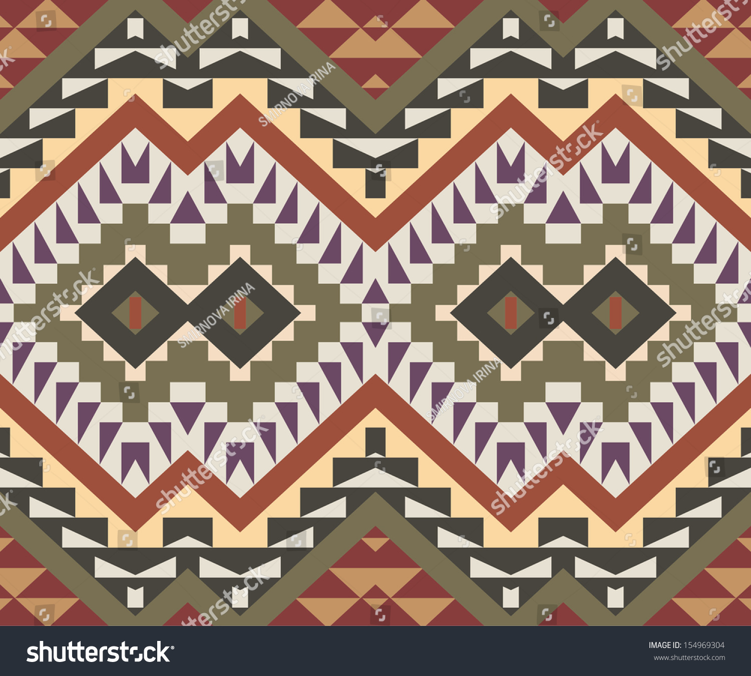 Seamless Colorful Aztec Pattern Stock Vector (Royalty Free) 154969304