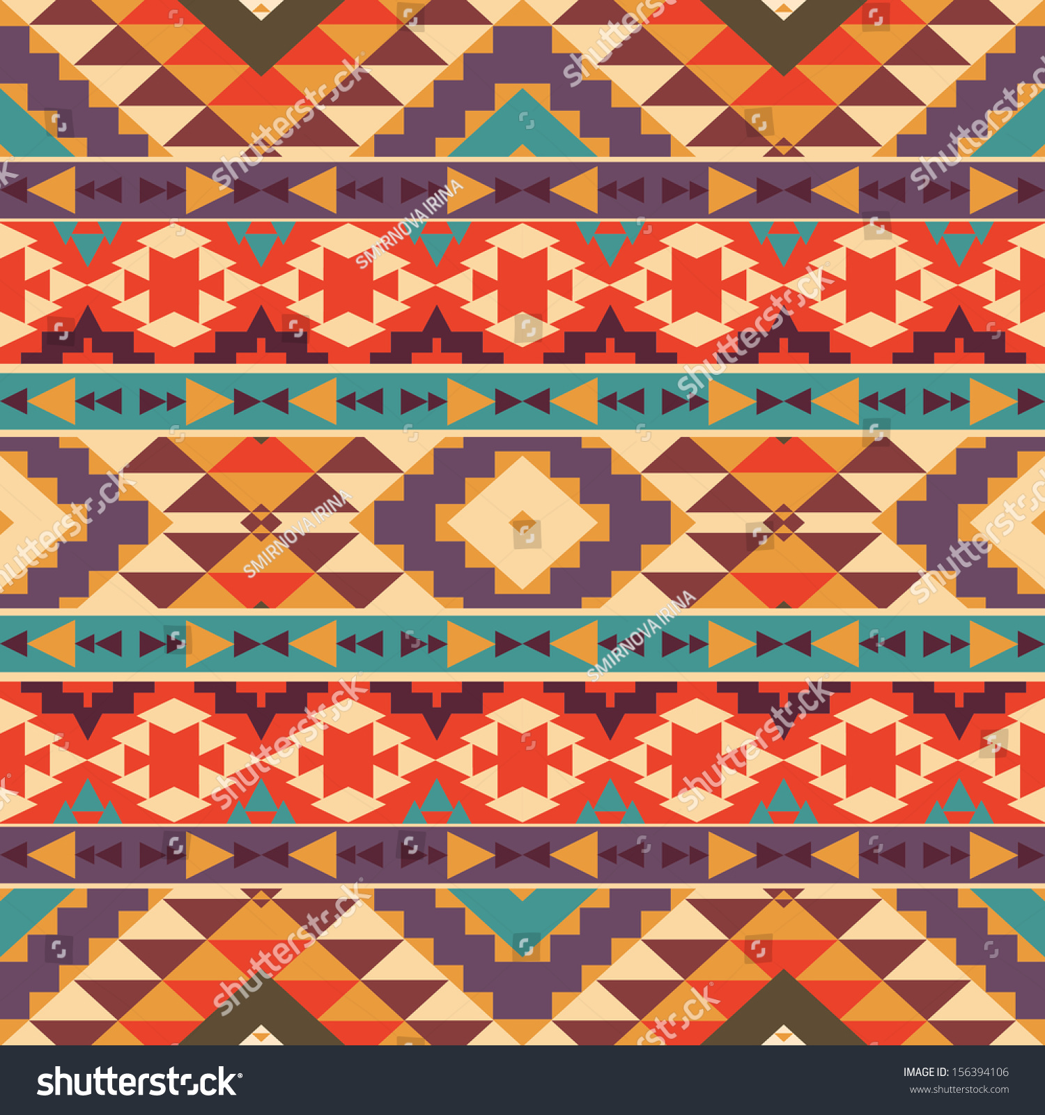 Seamless Colorful Aztec Pattern Stock Vector 156394106 - Shutterstock
