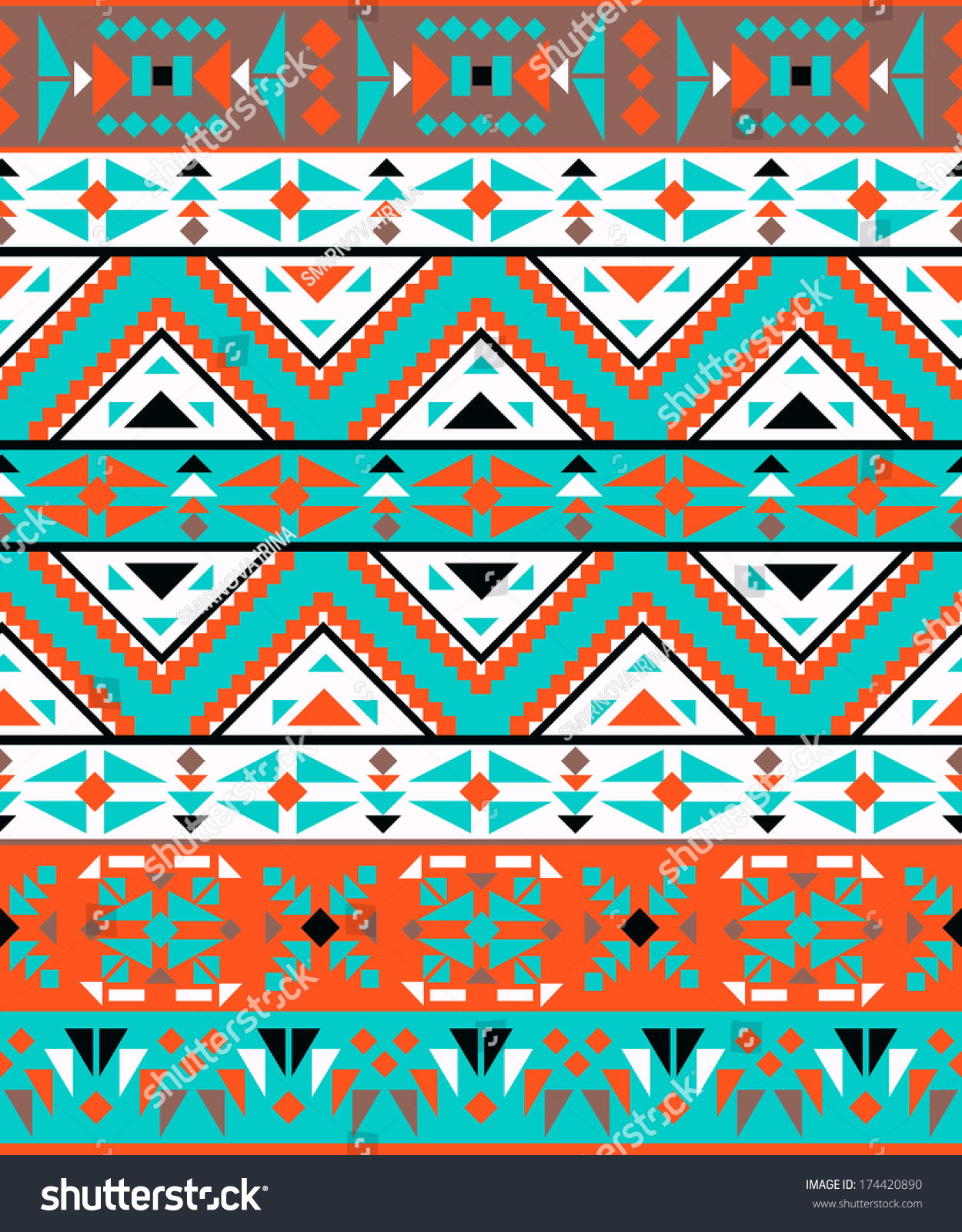 Seamless Colorful Aztec Pattern Stock Vector 174420890 - Shutterstock
