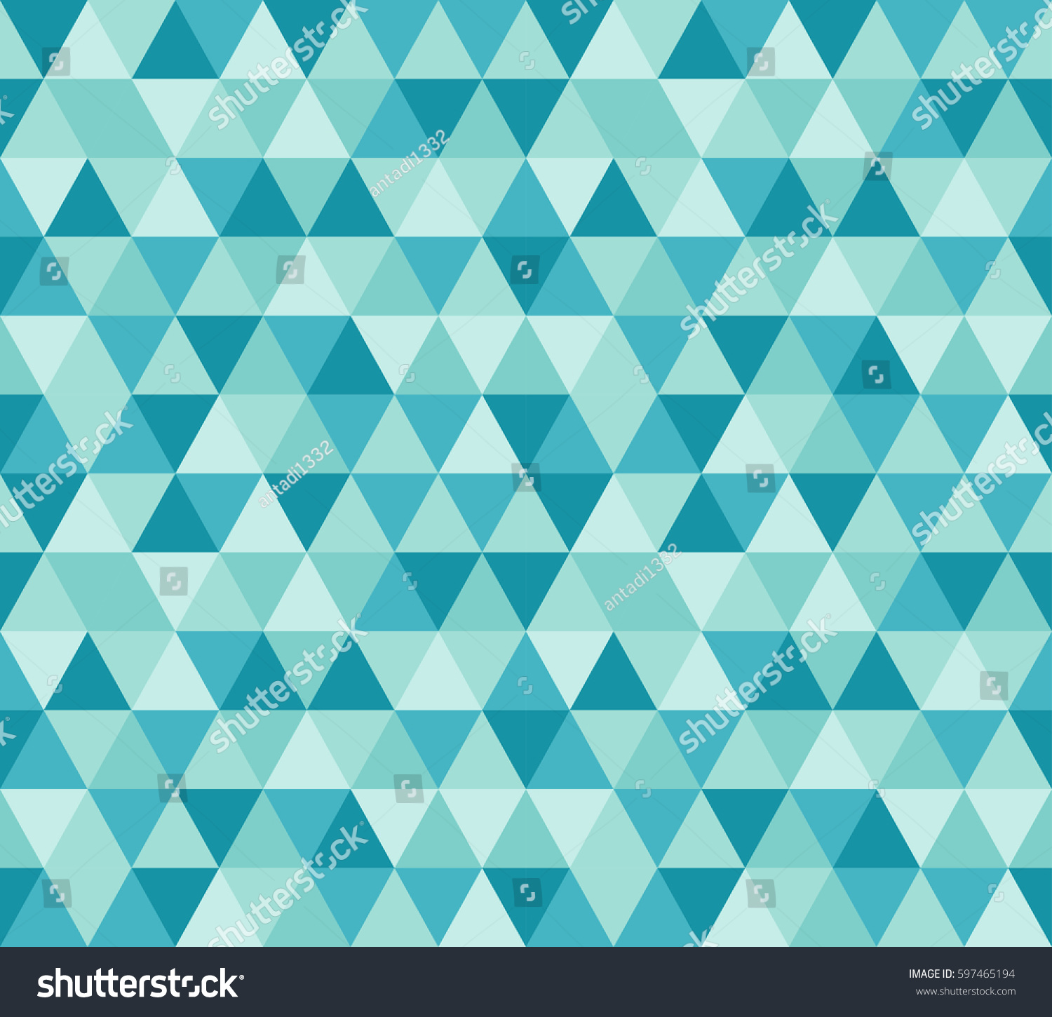 Seamless Colorful Geometric Background Triangles Turquoise Stock