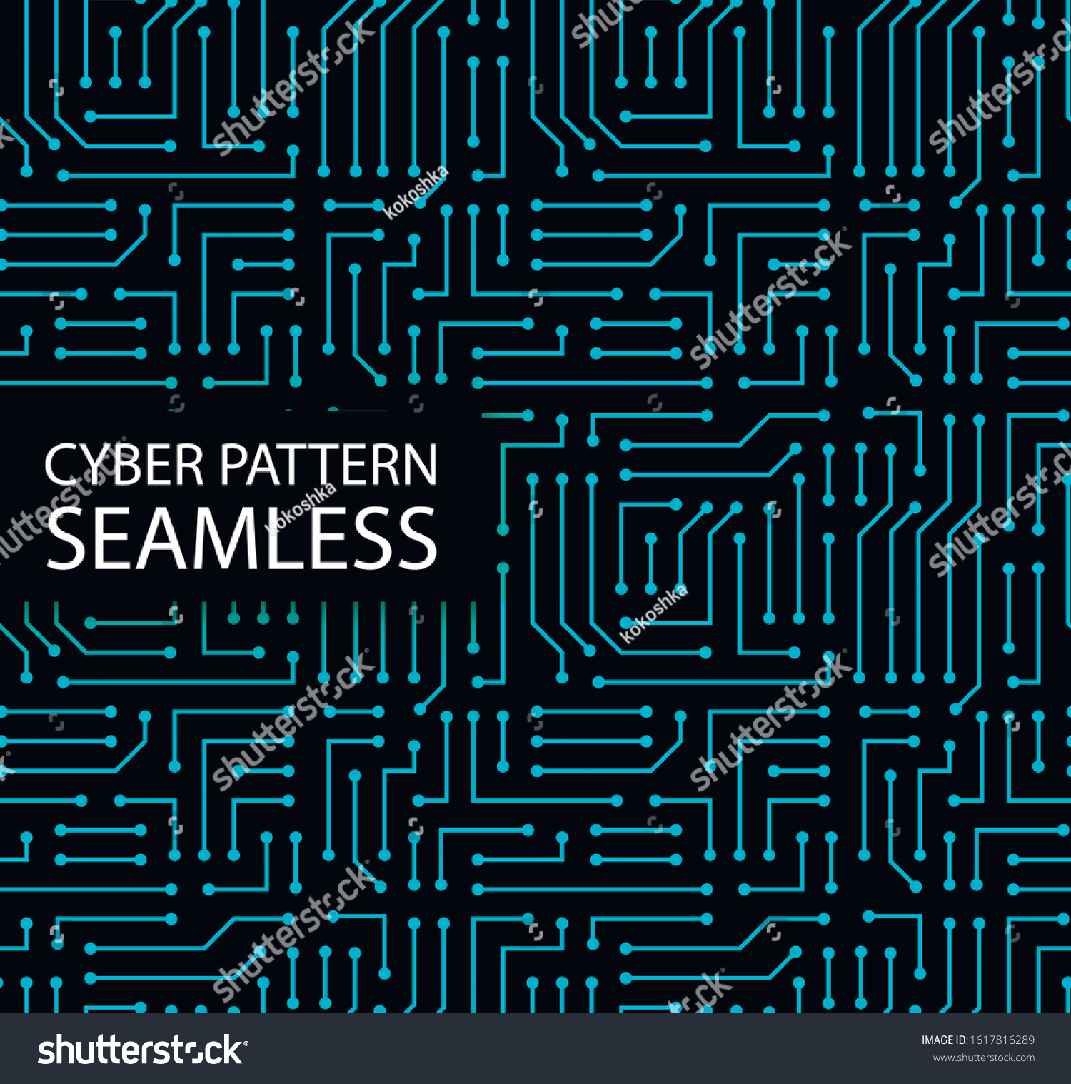 Seamless Cyber Pattern Circuit Board Texture vector de stock (libre de