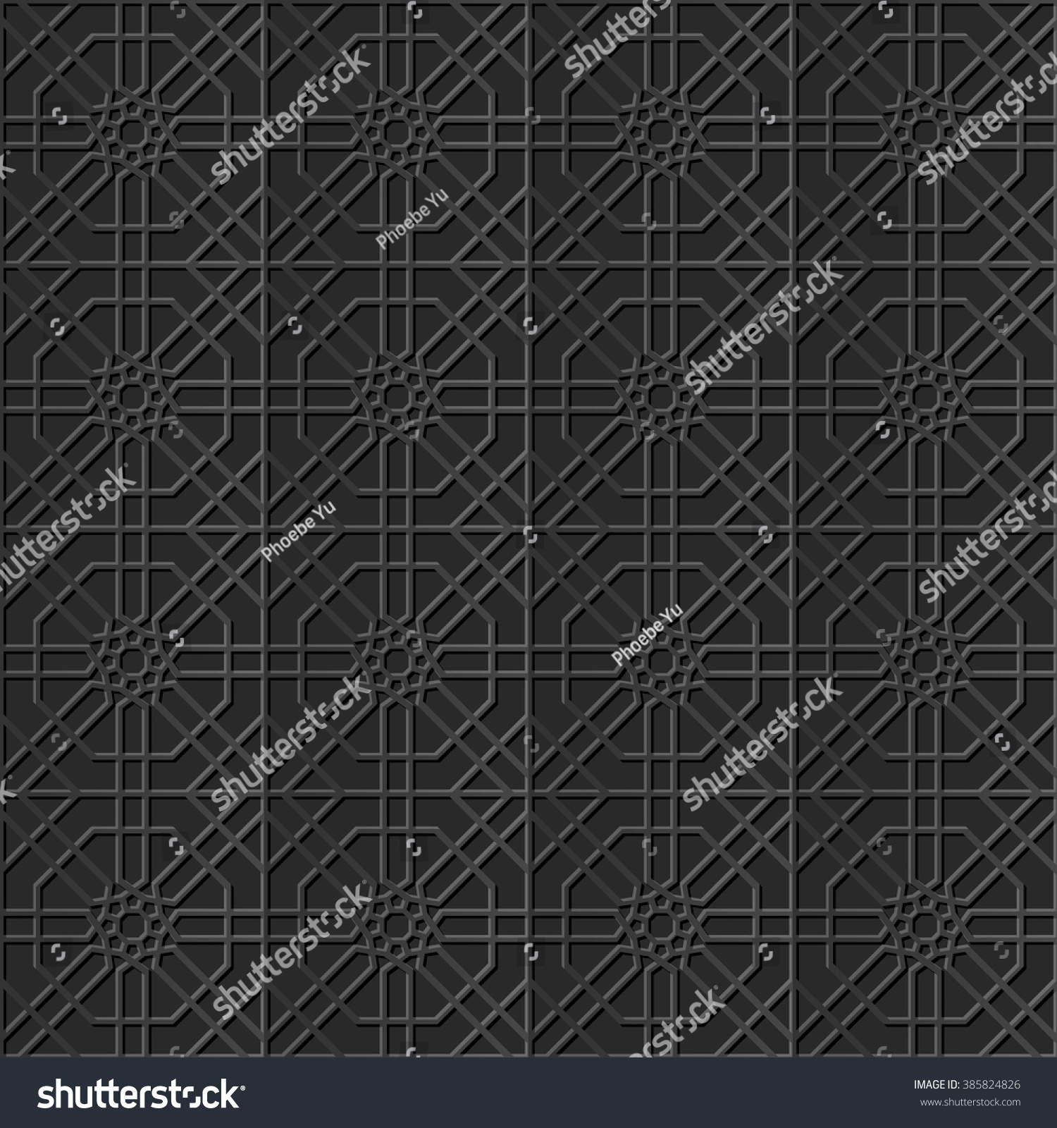 SVG of Seamless 3D elegant dark paper art pattern 306 Octagon Square Cross
 svg