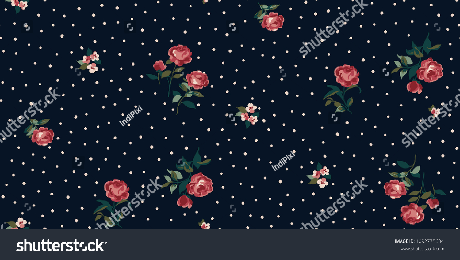 Seamless Ditsy Floral Pattern Vector Stock Vector (Royalty Free