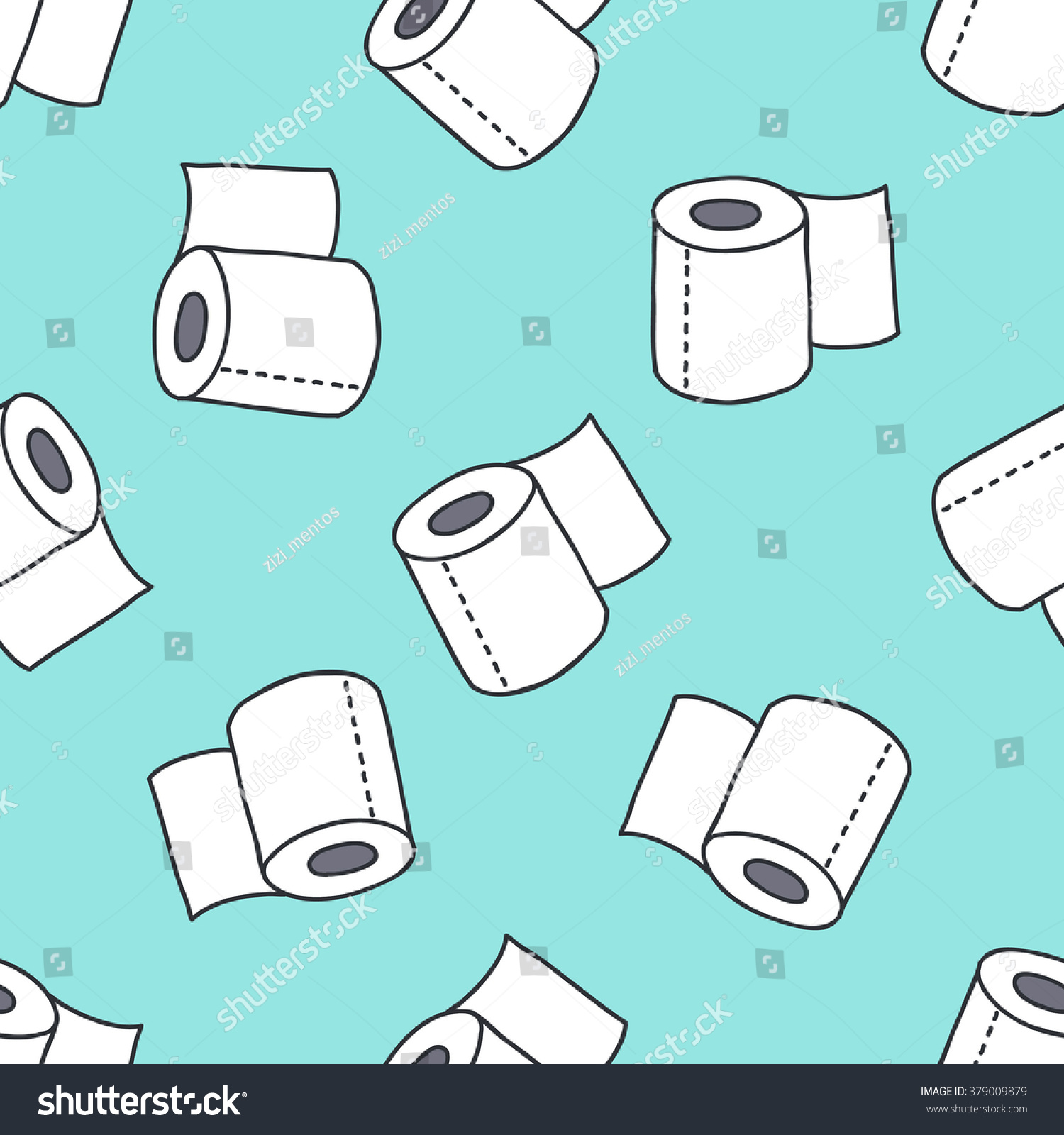 Seamless Doodle Pattern Toilet Paper Vector Stock Vector 379009879  Shutterstock