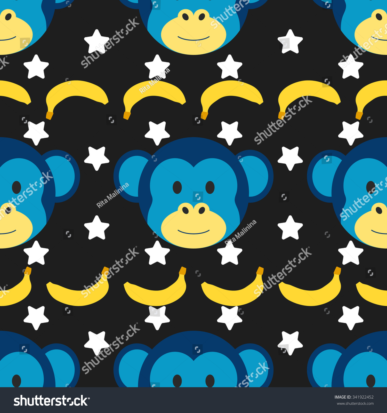 Seamless Doodle Pattern Cute Monkey Faces Stock Vector Royalty Free Seamless Doodle Pattern Cute Monkey Faces Stock Vector Royalty Free